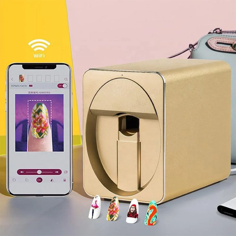 دستگاه هوشمند طراحی ناخن FURLOU، دستگاه چاپ ناخن اتوماتیک سه بعدی، دستگاه چاپگر هنر ناخن قابل حمل چند منظوره، برای استودیو ناخن/ناخن کار/علاقه مندان به ناخن A