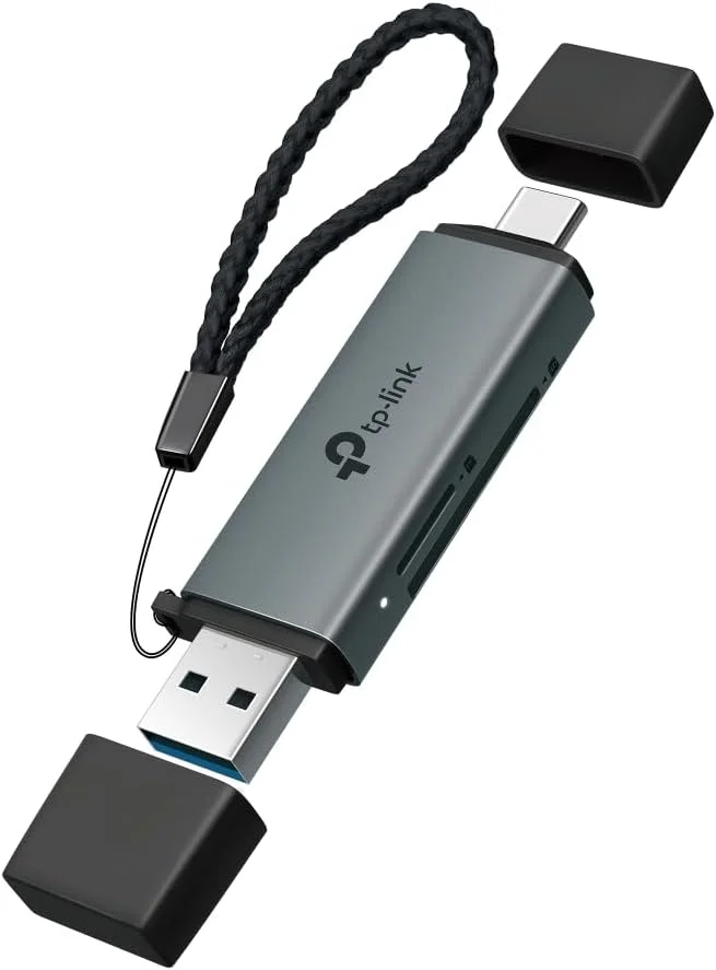 کارت خوان USB 3.0 TP-Link UA430D برای کارت های حافظه microSD و SD، کارت خوان حافظه USB 3.0 Type-C&A با پشتیبانی تا 2 ترابایت، خواندن/نوشتن دوگانه سازگار با آیفون/رایانه های رومیزی/لپ تاپ، انتقال سریعتر، نصب آسان