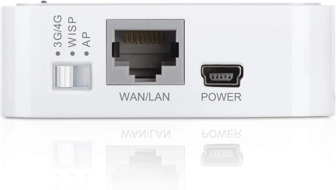 روتر بیسیم N قابل حمل 3G/4G تیپیلینک، 1 پورت USB 2.0 + 1 پورت Micro USB، 1 پورت WAN/LAN سریع، حالت WISP، طراحی مناسب سفر، بدون نیاز به پیکربندی، دوشاخه UK (TL-MR3020) روتر بیسیم N قابل حمل 3G/4G تیپیلینک، 1 پورت USB 2.0 + 1 پورت Micro USB، 1 پورت WAN/LAN سریع، حالت WISP، طراحی مناسب سفر، بدون نیاز به پیکربندی، دوشاخه UK (TL-MR3020)