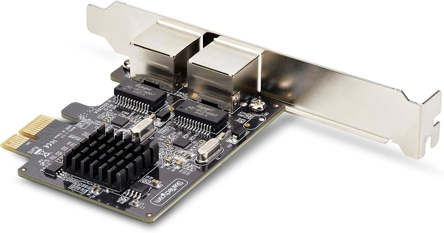 کارت شبکه دو پورت گیگابیتی PCIe استار تک، کارت LAN PCI Express، NIC، 2X Realtek RTL8111H، سازگار با TAA کارت شبکه دو پورت گیگابیتی PCIe استار تک، کارت LAN PCI Express، NIC، 2X Realtek RTL8111H، سازگار با TAA