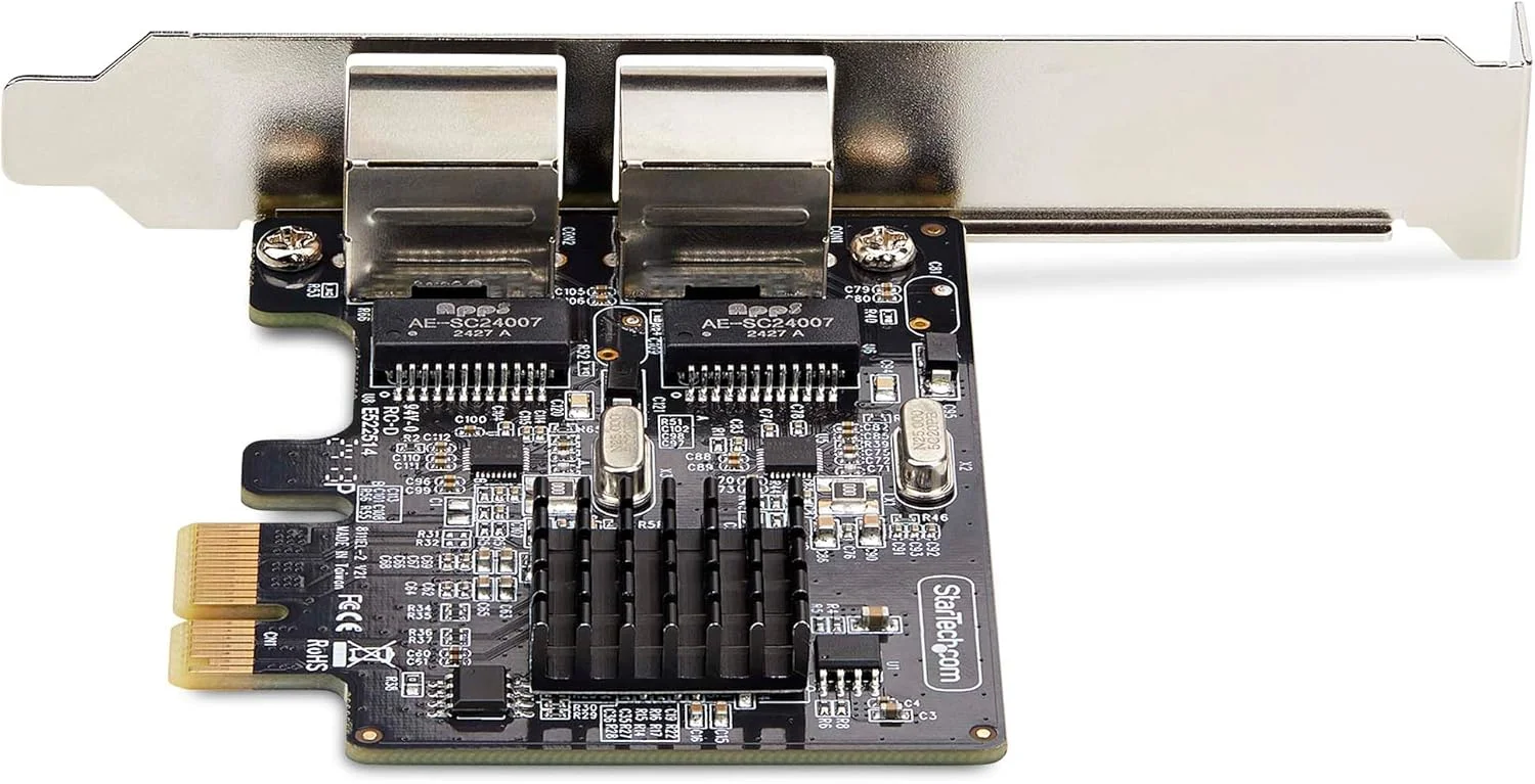 کارت شبکه دو پورت گیگابیتی PCIe استار تک، کارت LAN PCI Express، NIC، 2X Realtek RTL8111H، سازگار با TAA کارت شبکه دو پورت گیگابیتی PCIe استار تک، کارت LAN PCI Express، NIC، 2X Realtek RTL8111H، سازگار با TAA