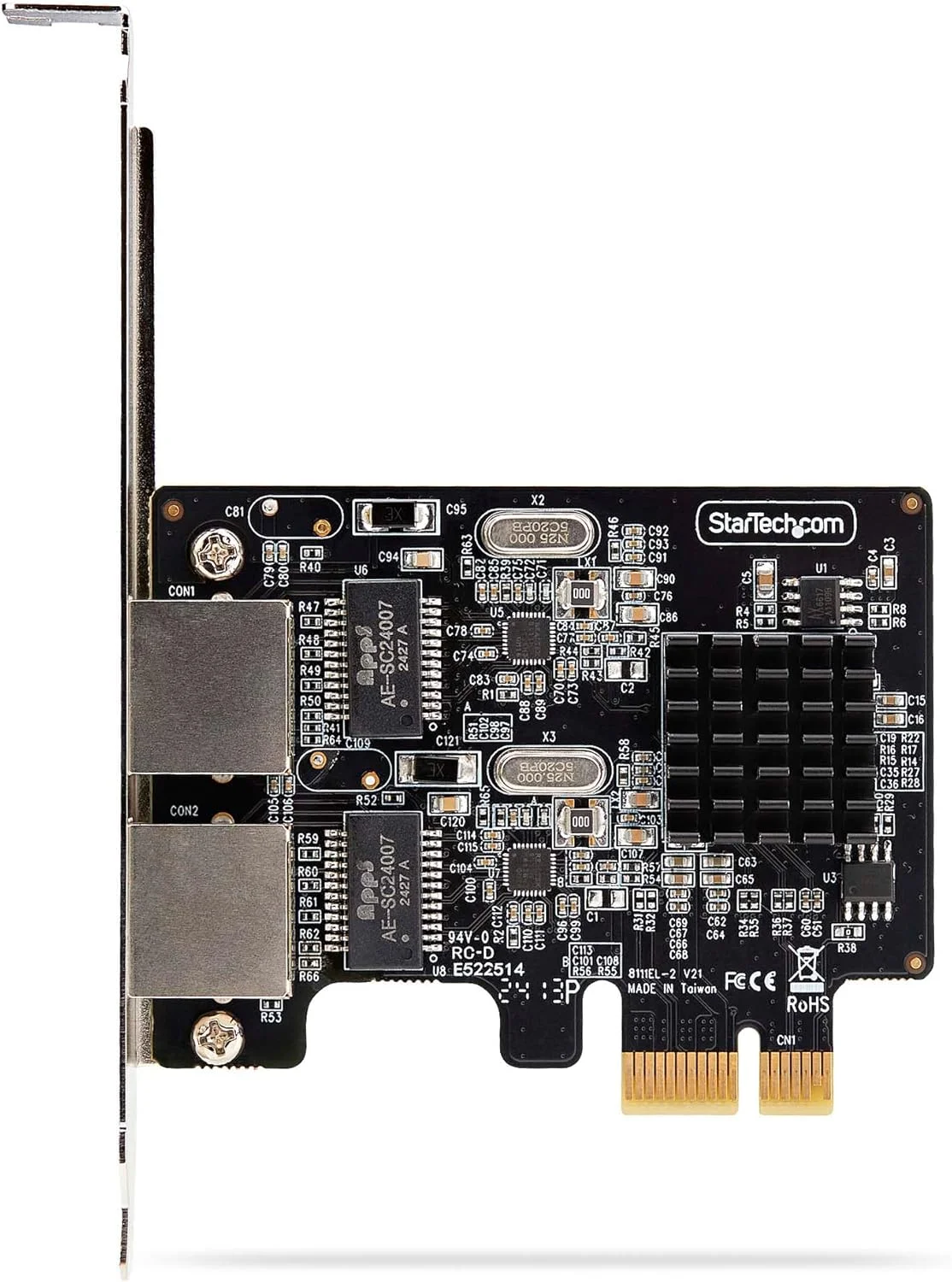 کارت شبکه دو پورت گیگابیتی PCIe استار تک، کارت LAN PCI Express، NIC، 2X Realtek RTL8111H، سازگار با TAA کارت شبکه دو پورت گیگابیتی PCIe استار تک، کارت LAN PCI Express، NIC، 2X Realtek RTL8111H، سازگار با TAA