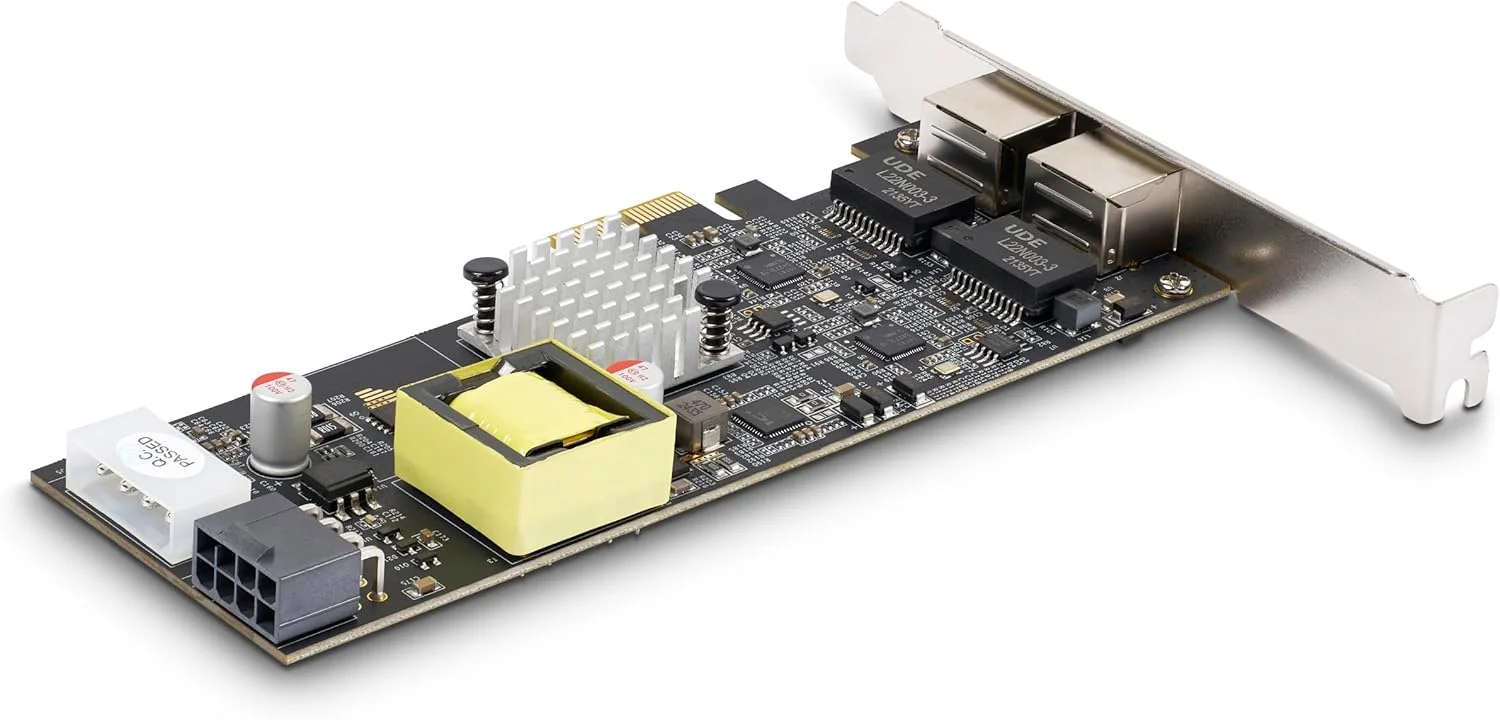 کارت شبکه 2 پورت 2.5 گیگابیتی NBASE-T PoE استار تک، دوگانه Intel I225-V، 802.3af/at PoE+ Multi-Gigabit NIC، ویندوز/لینوکس