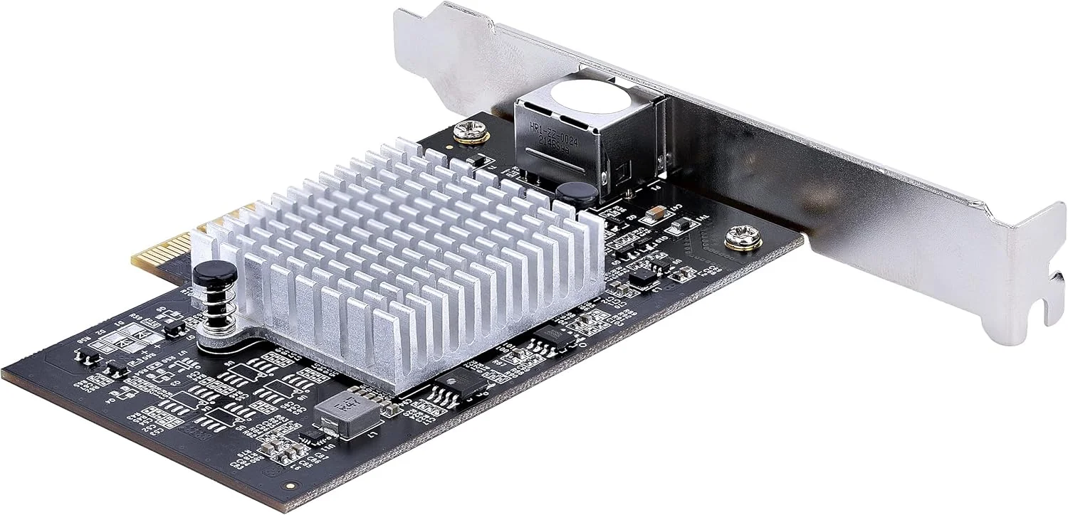 کارت شبکه تک پورت 10 گیگابیتی StarTech.com PCIe، کارت شبکه برای کامپیوتر/سرور، کارت اترنت PCIe شش سرعته با پشتیبانی از جامبو فریم، کارت رابط NIC/LAN، 10GBASE-T/NBASE-T (ST10GSPEXNB2)