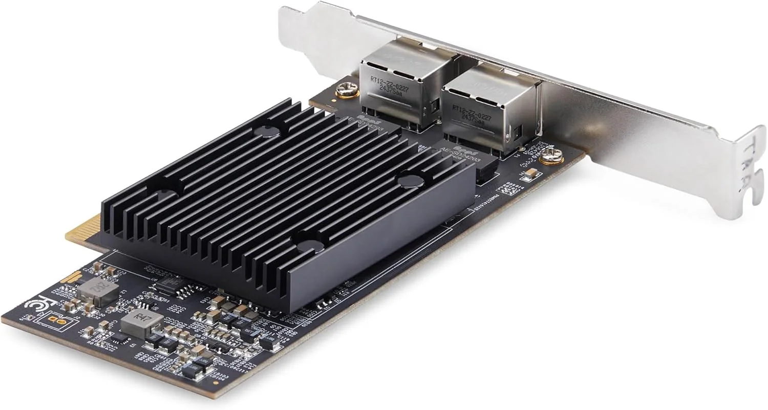 کارت شبکه دو پورت PCIe 10Gb اترنت StarTech.com، سازگار با ویندوز و لینوکس، چیپست BCM57416، 10GBASE-T، کارت NIC، TAA