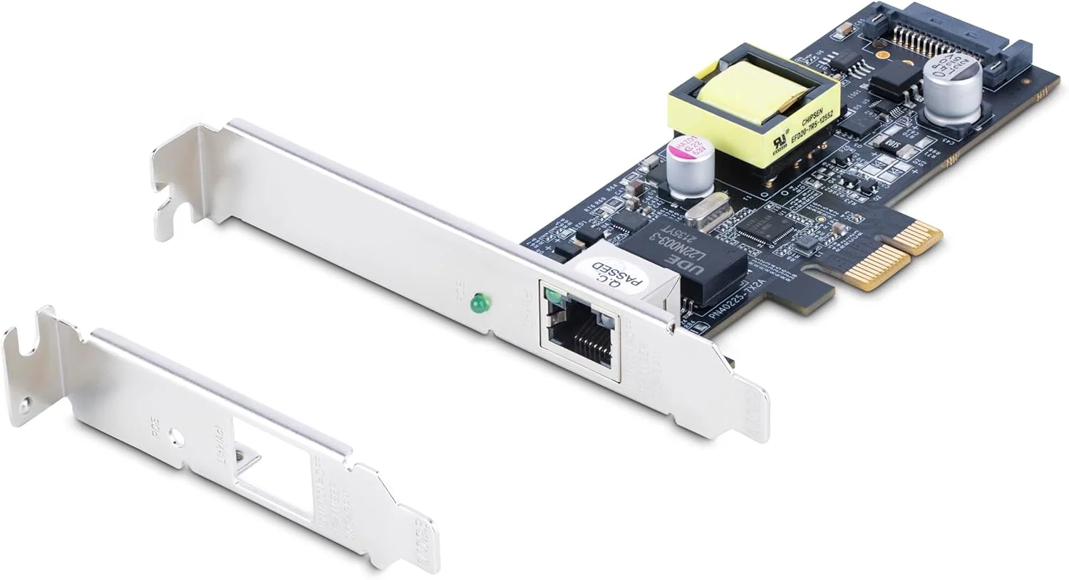 کارت شبکه 2.5 گیگابیتی NBASE-T PoE تک پورت StarTech.com، Intel I225-V، NIC چند گیگابیتی 802.3af/at PoE+، کارت LAN سرور PCI Express، رابط اترنت دسکتاپ با منبع تغذیه SATA (PR12GIP-NETWORK-CARD)