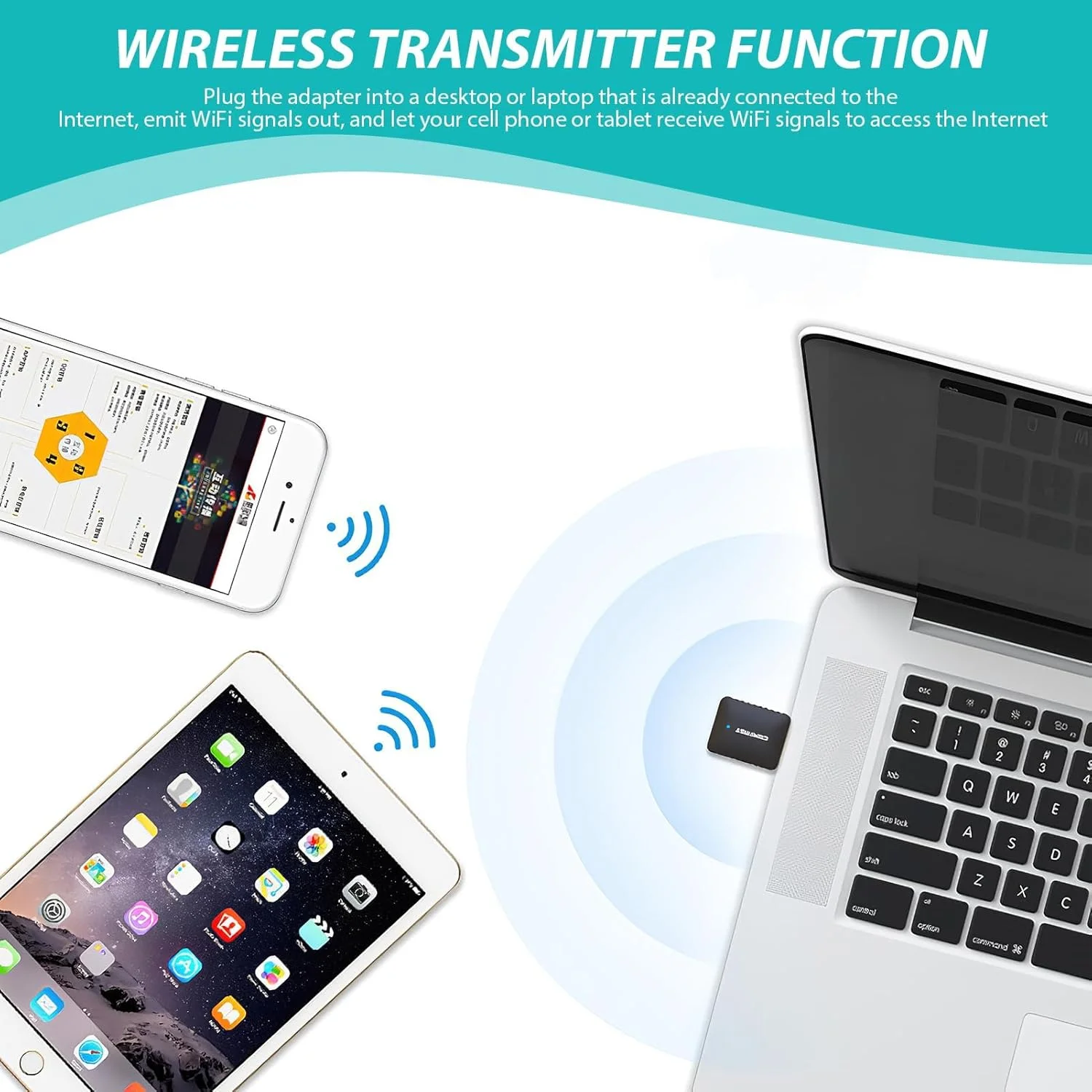 دانگل وای فای USB دو بانده NALACAL AC1300Mbps - آداپتور شبکه بی سیم Plug & Play برای کامپیوتر، لپ تاپ، تبلت - پشتیبانی از ویندوز و سیستم عامل مک دانگل وای فای USB دو بانده NALACAL AC1300Mbps - آداپتور شبکه بی سیم Plug & Play برای کامپیوتر، لپ تاپ، تبلت - پشتیبانی از ویندوز و سیستم عامل مک