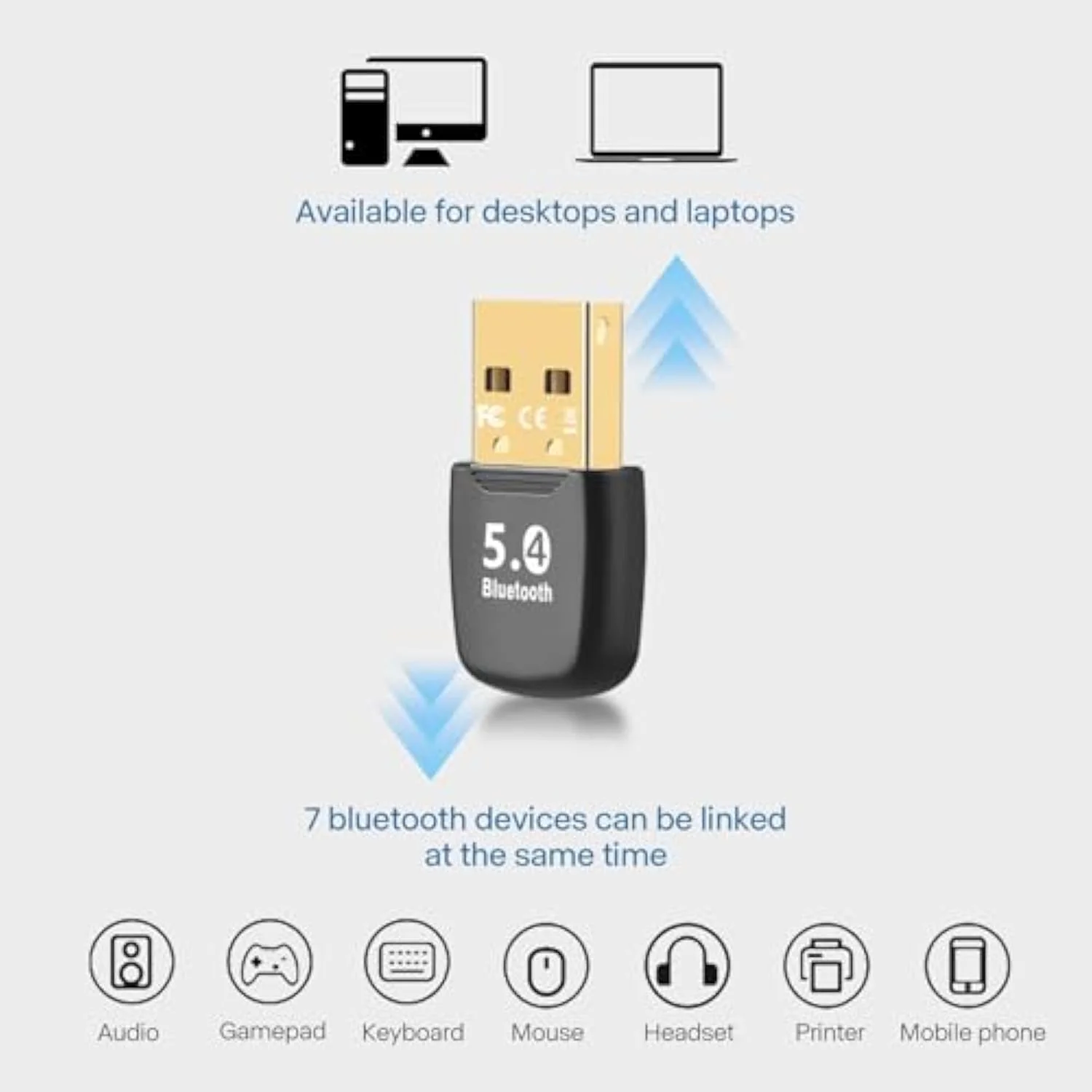 آداپتور بلوتوث USB، دانگل بلوتوث 5.4 (BR+BLE+EDR)، طراحی چراغ عقب، انتقال بی سیم برای ماوس، کیبورد، هدفون، بلندگو، چاپگر، ویندوز 11/10/8.1/7 آداپتور بلوتوث USB، دانگل بلوتوث 5.4 (BR+BLE+EDR)، طراحی چراغ عقب، انتقال بی سیم برای ماوس، کیبورد، هدفون، بلندگو، چاپگر، ویندوز 11/10/8.1/7