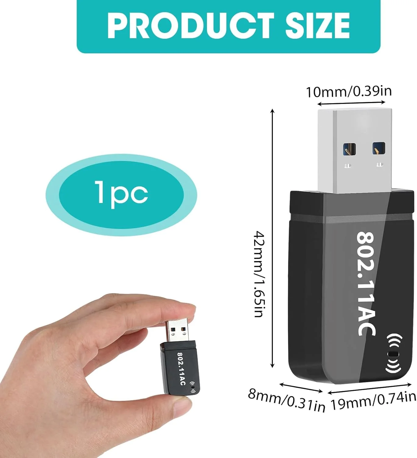 دانگل وای فای USB دو بانده NALACAL AC1300Mbps - آداپتور شبکه بی سیم Plug & Play برای کامپیوتر، لپ تاپ، تبلت - پشتیبانی از ویندوز و سیستم عامل مک دانگل وای فای USB دو بانده NALACAL AC1300Mbps - آداپتور شبکه بی سیم Plug & Play برای کامپیوتر، لپ تاپ، تبلت - پشتیبانی از ویندوز و سیستم عامل مک