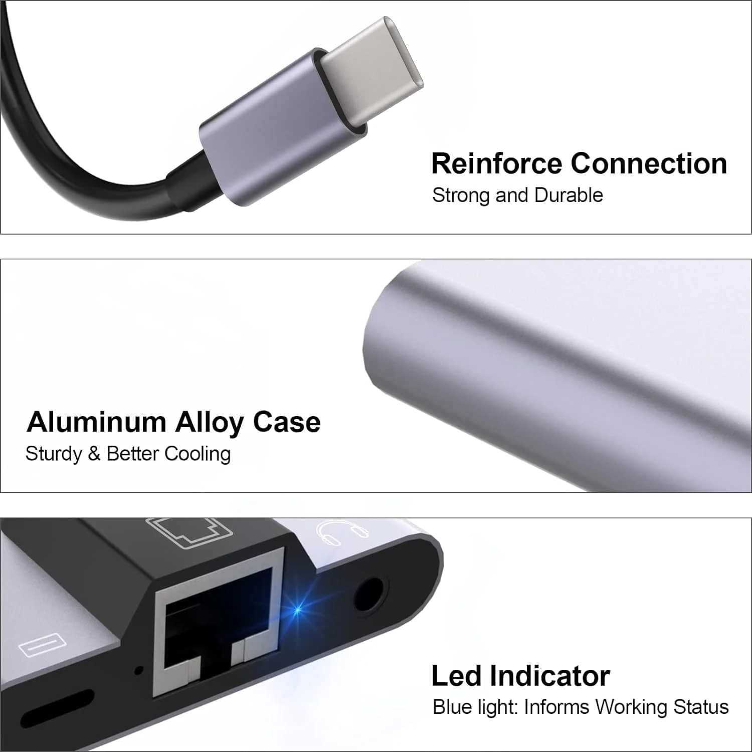 آداپتور USB به اترنت NALACAL، آلومینیومی 3 در 1 بدون نیاز به درایور، آداپتور شبکه LAN با RJ45 10/100Mbps برای لپ تاپ، کامپیوتر، ویندوز، مک، تلفن/تبلت، سوکت صوتی 3.5 میلی متری، Plug and Play آداپتور USB به اترنت NALACAL، آلومینیومی 3 در 1 بدون نیاز به درایور، آداپتور شبکه LAN با RJ45 10/100Mbps برای لپ تاپ، کامپیوتر، ویندوز، مک، تلفن/تبلت، سوکت صوتی 3.5 میلی متری، Plug and Play