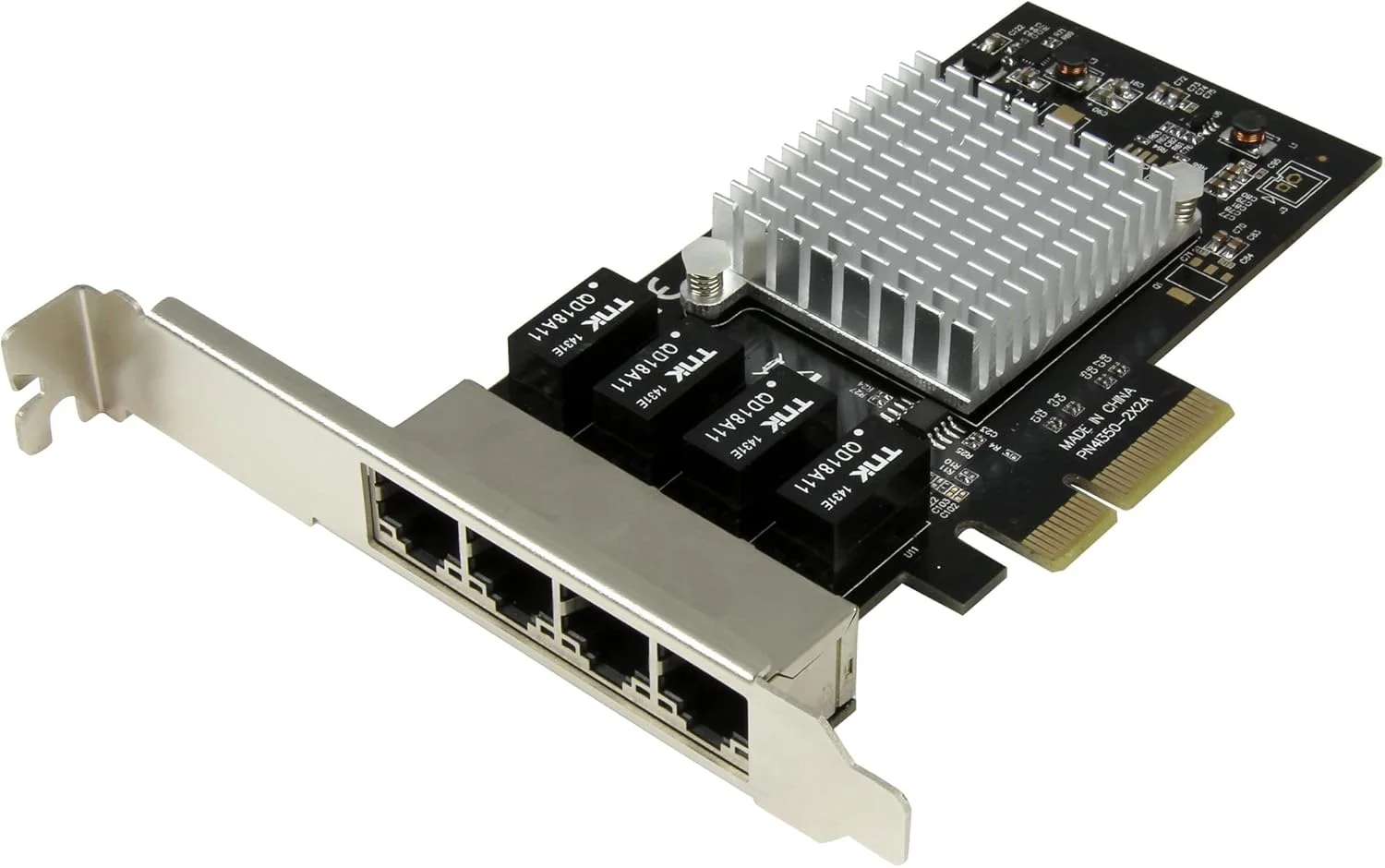 کارت شبکه 4 پورت PCIe استار تک - پورت RJ45 - چیپست Intel i350 - کارت شبکه سرور/رومیزی اترنت - کارت NIC دوگانه گیگابیتی (ST4000SPEXI)، مشکی