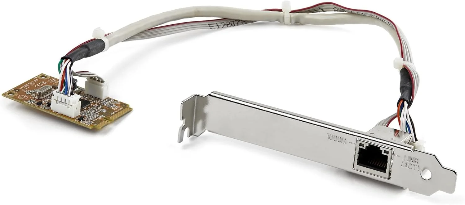 کارت شبکه Mini PCIe StarTech.com - پورت RJ45 با سرعت 10/100/1000Mbps - IEEE 802.3 - جامبو فریم - کارت شبکه (ST1000SMPEX)