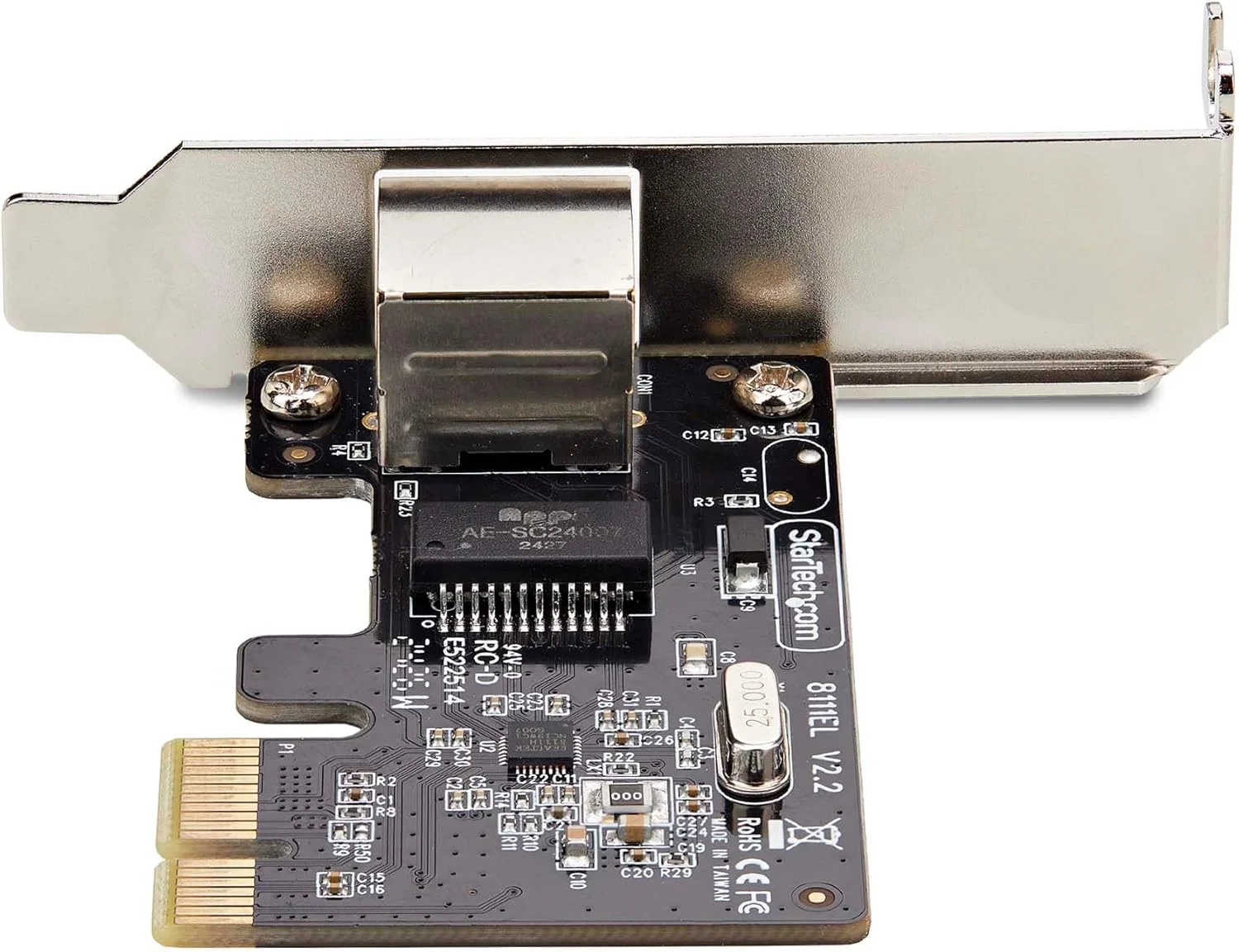 کارت شبکه گیگابیتی تک پورت PCIe استار تک، کارت NIC با ارتفاع کم، کارت LAN PCI Express، Realtek RTL8111H، سازگار با TAA کارت شبکه گیگابیتی تک پورت PCIe استار تک، کارت NIC با ارتفاع کم، کارت LAN PCI Express، Realtek RTL8111H، سازگار با TAA