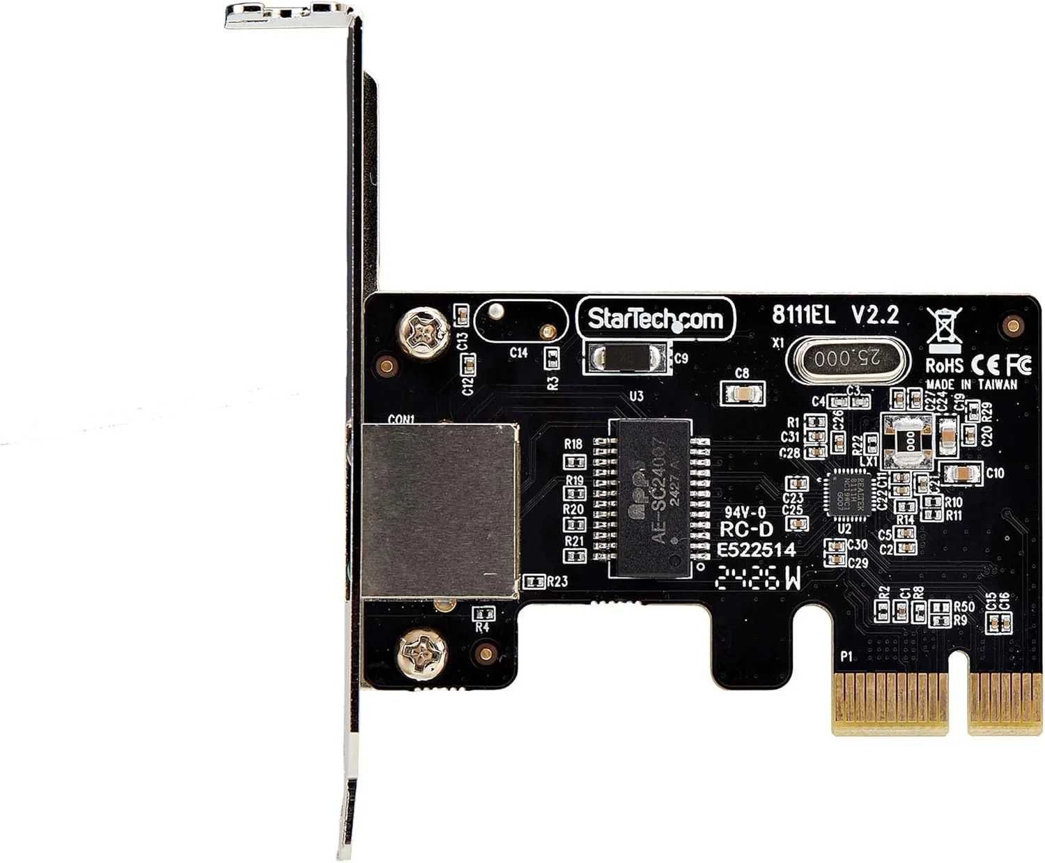کارت شبکه گیگابیتی تک پورت PCIe استار تک، کارت NIC با ارتفاع کم، کارت LAN PCI Express، Realtek RTL8111H، سازگار با TAA کارت شبکه گیگابیتی تک پورت PCIe استار تک، کارت NIC با ارتفاع کم، کارت LAN PCI Express، Realtek RTL8111H، سازگار با TAA