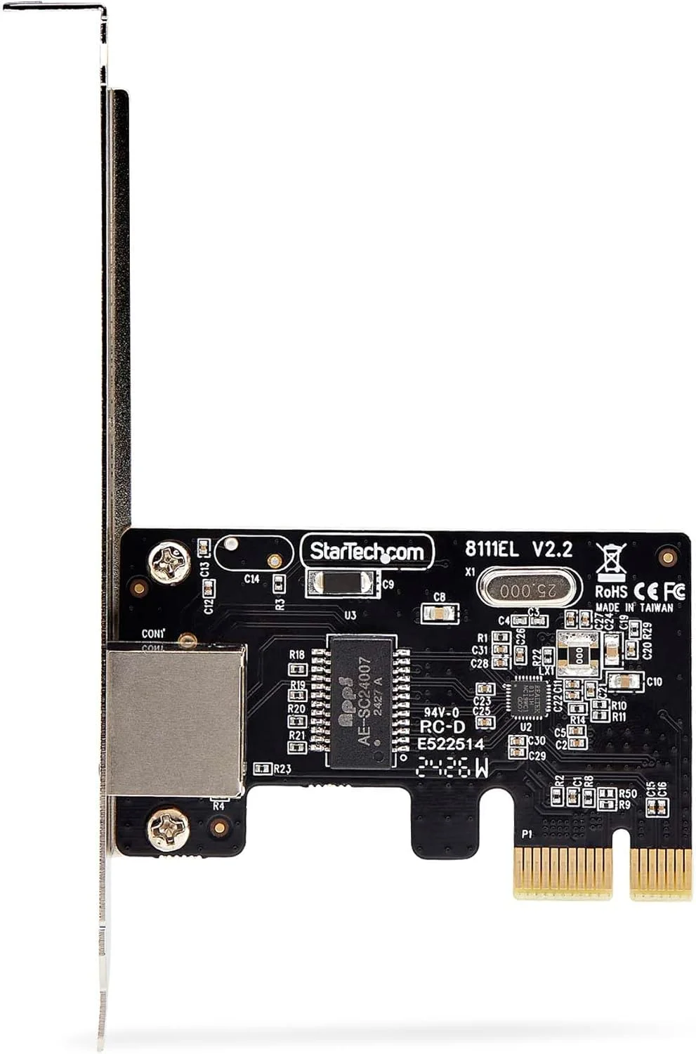کارت شبکه گیگابیتی تک پورت StarTech.com PCIe، کارت شبکه PCI Express، NIC، Realtek RTL8111H، سازگار با TAA کارت شبکه گیگابیتی تک پورت StarTech.com PCIe، کارت شبکه PCI Express، NIC، Realtek RTL8111H، سازگار با TAA