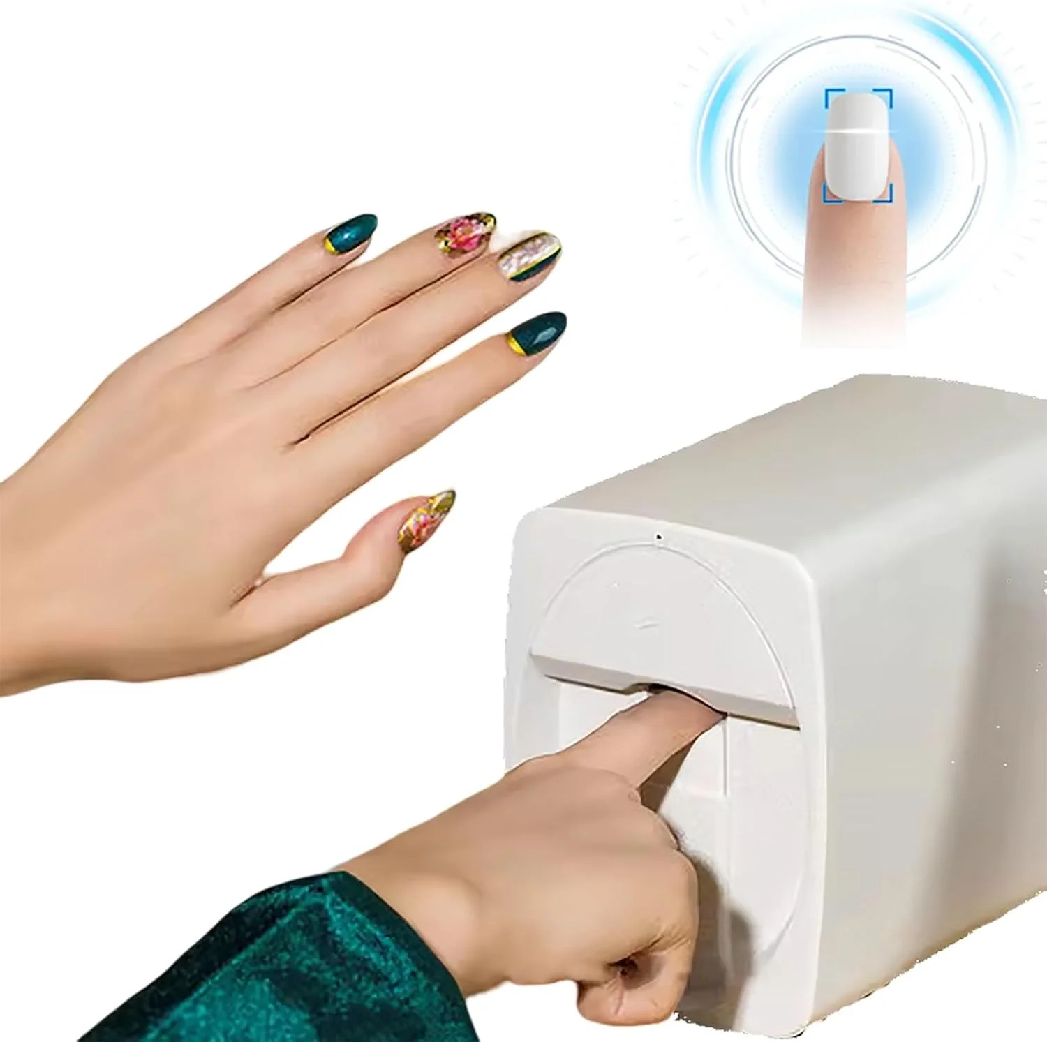 چاپگر کوچک ناخن، چاپگر سه بعدی حرفه ای ناخن، دستگاه چاپ قابل حمل هنر ناخن با وضوح 2400dpi برای خانه یا سالن ناخن چاپگر کوچک ناخن، چاپگر سه بعدی حرفه ای ناخن، دستگاه چاپ قابل حمل هنر ناخن با وضوح 2400dpi برای خانه یا سالن ناخن