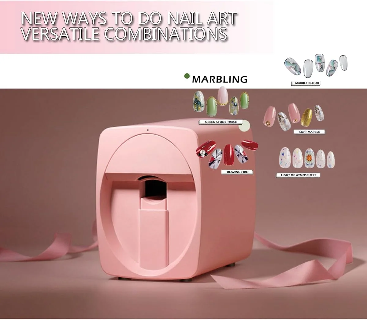 دستگاه چاپ ناخن دیجیتال موبایل، دستگاه چاپگر خودکار سه بعدی ناخن، دستگاه مینی قابل حمل طراحی ناخن کنترل از طریق اپلیکیشن موبایل، پشتیبانی از وای فای/DIY/Usb، برای استفاده خانگی، سالن ناخن، دوستداران ناخن