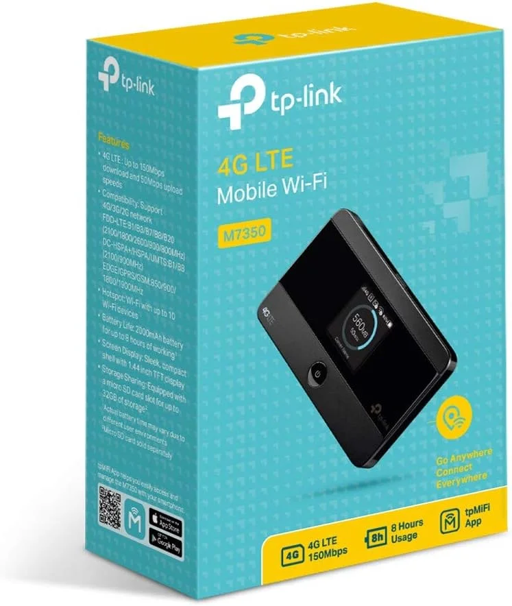 مودم همراه 4G تی پی-لینک M7350، هات اسپات وای-فای موبایل LTE-Advanced، اشتراک‌گذاری وای-فای دو بانده با حداکثر 10 دستگاه، باتری با دوام و استفاده آسان