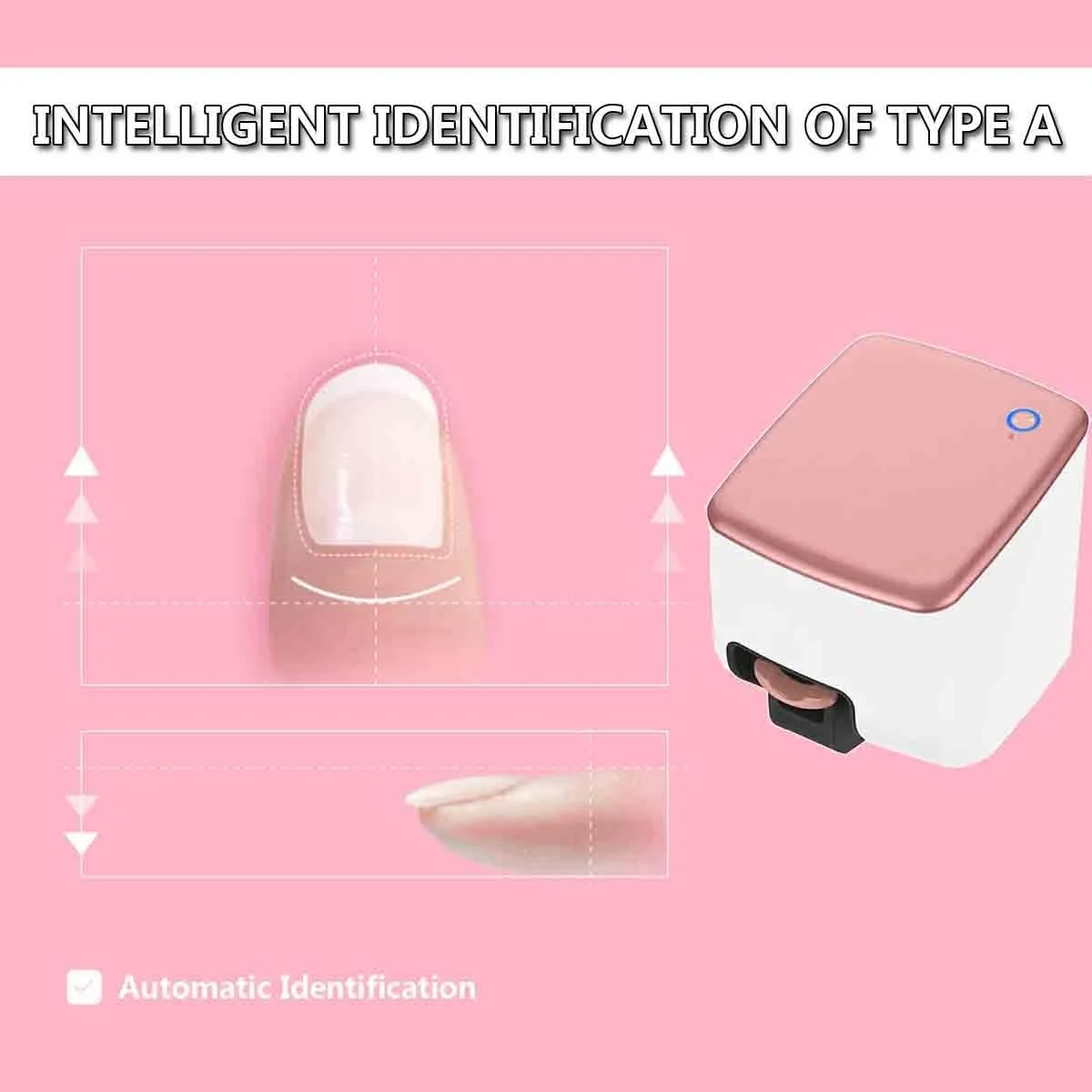 دستگاه چاپ ناخن قابل حمل DIY، دستگاه چاپگر سه بعدی ناخن، نقاشی 10 ثانیه ای، با کنترل برنامه و شناسایی لبه های ناخن برای استودیو ناخن/دوستداران ناخن/مانیکوریست