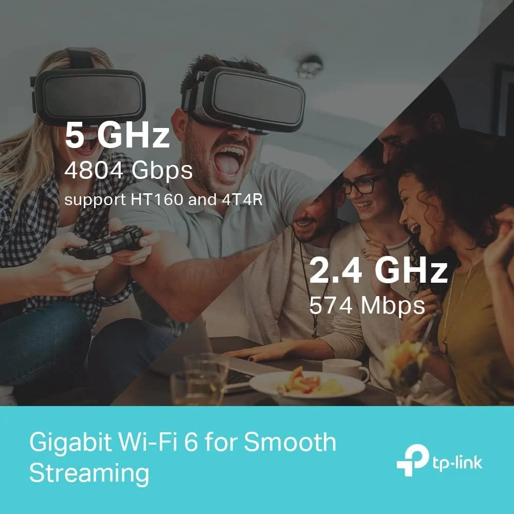 روتر گیگابیتی VPN تی‌پی‌لینک با وای‌فای 6 و استاندارد AX1800، روتر فیبر نوری با پردازنده دو هسته‌ای، امنیت سایبری WPA3، ایده‌آل برای گیمینگ Xbox/PS4/Steam (Archer AX23)