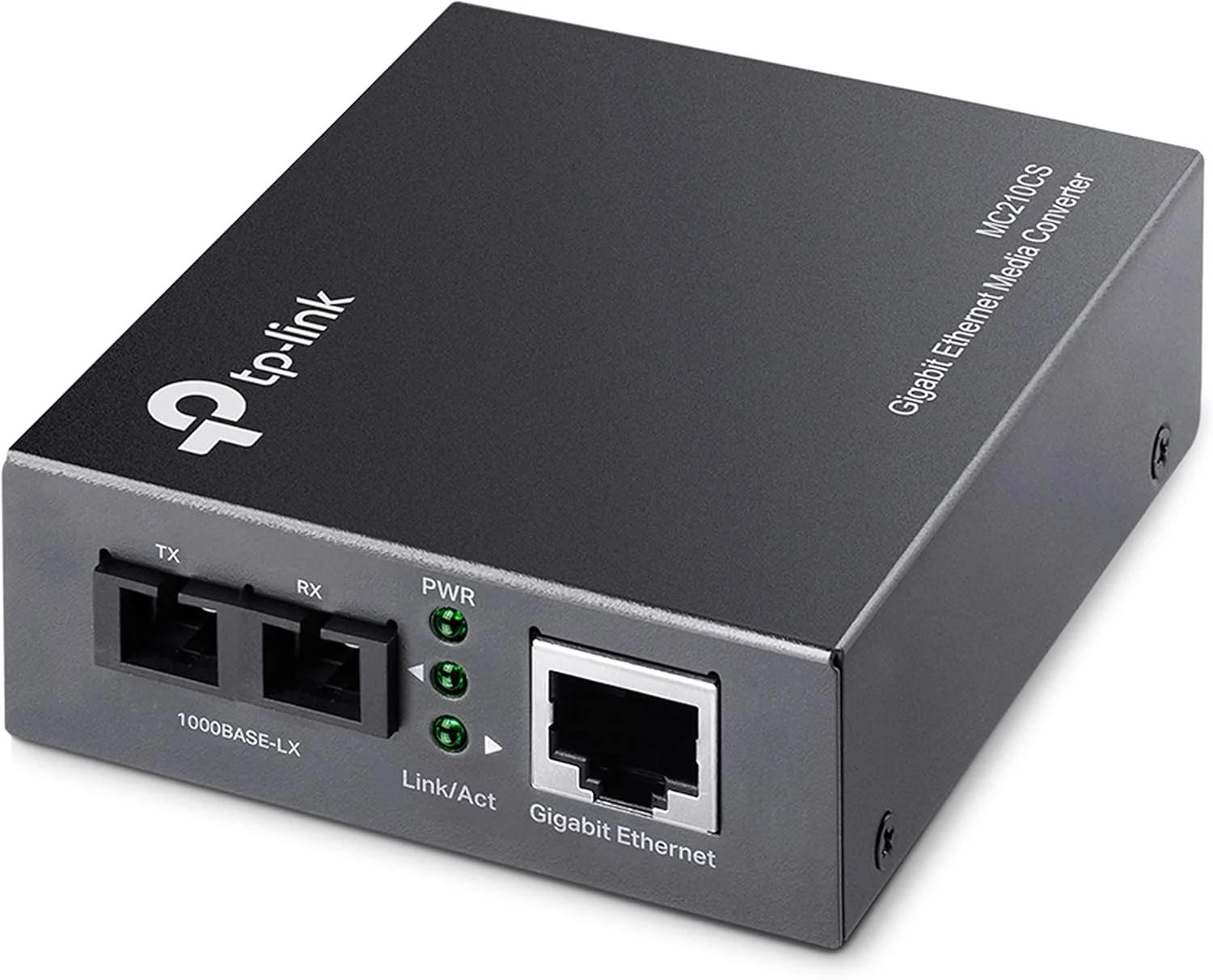 مبدل فیبر به اترنت گیگابیتی TP-Link SFP به RJ45 | مبدل فیبر به اترنت | پورت RJ45 با سرعت 10/100/1000 مگابیت بر ثانیه به فیبر تک حالته 1000Base-LX (MC210CS) خاکستری