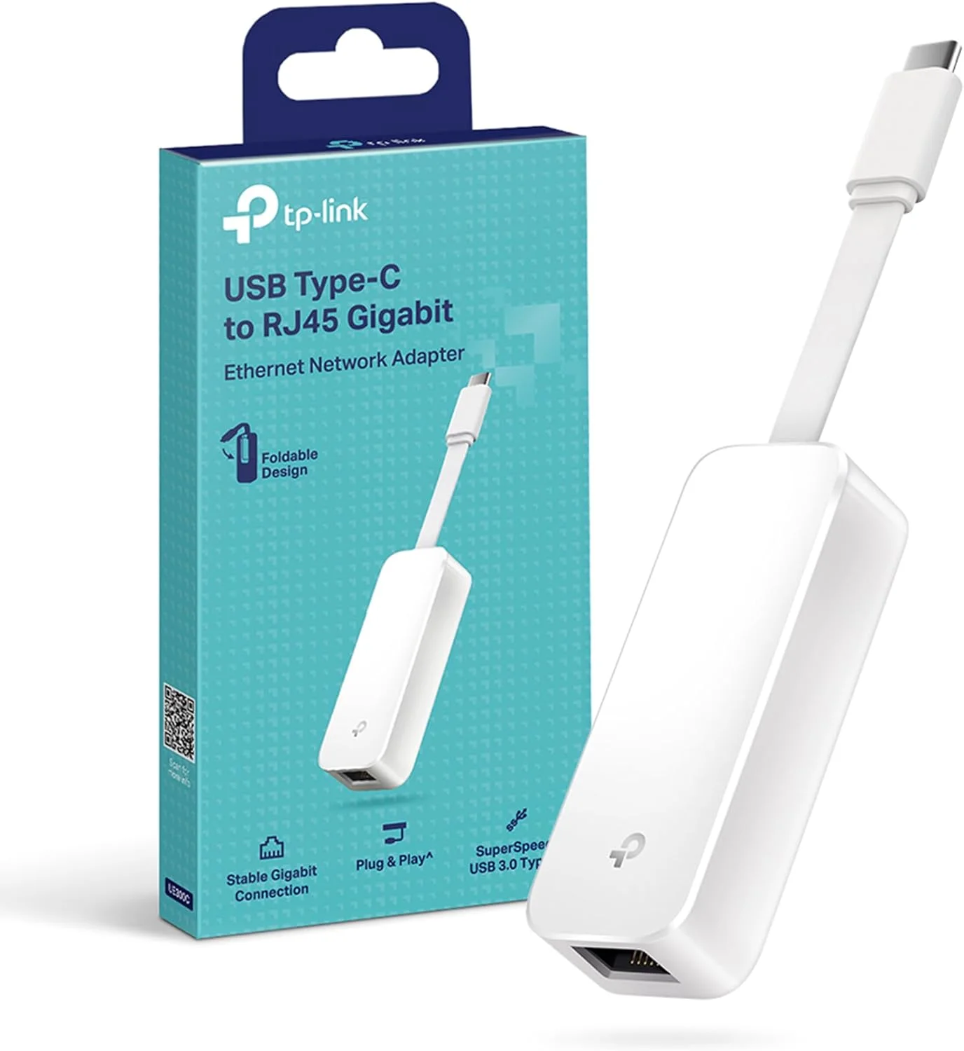 آداپتور USB-C به اترنت TP-Link UE300C، آداپتور شبکه اترنت گیگابیتی USB 3.0 Type-C به RJ45 برای الترابوک، کروم بوک، لپ تاپ، دسکتاپ، Plug & Play برای نینتندو سوییچ، ویندوز 10 و 8.1، سیستم عامل لینوکس