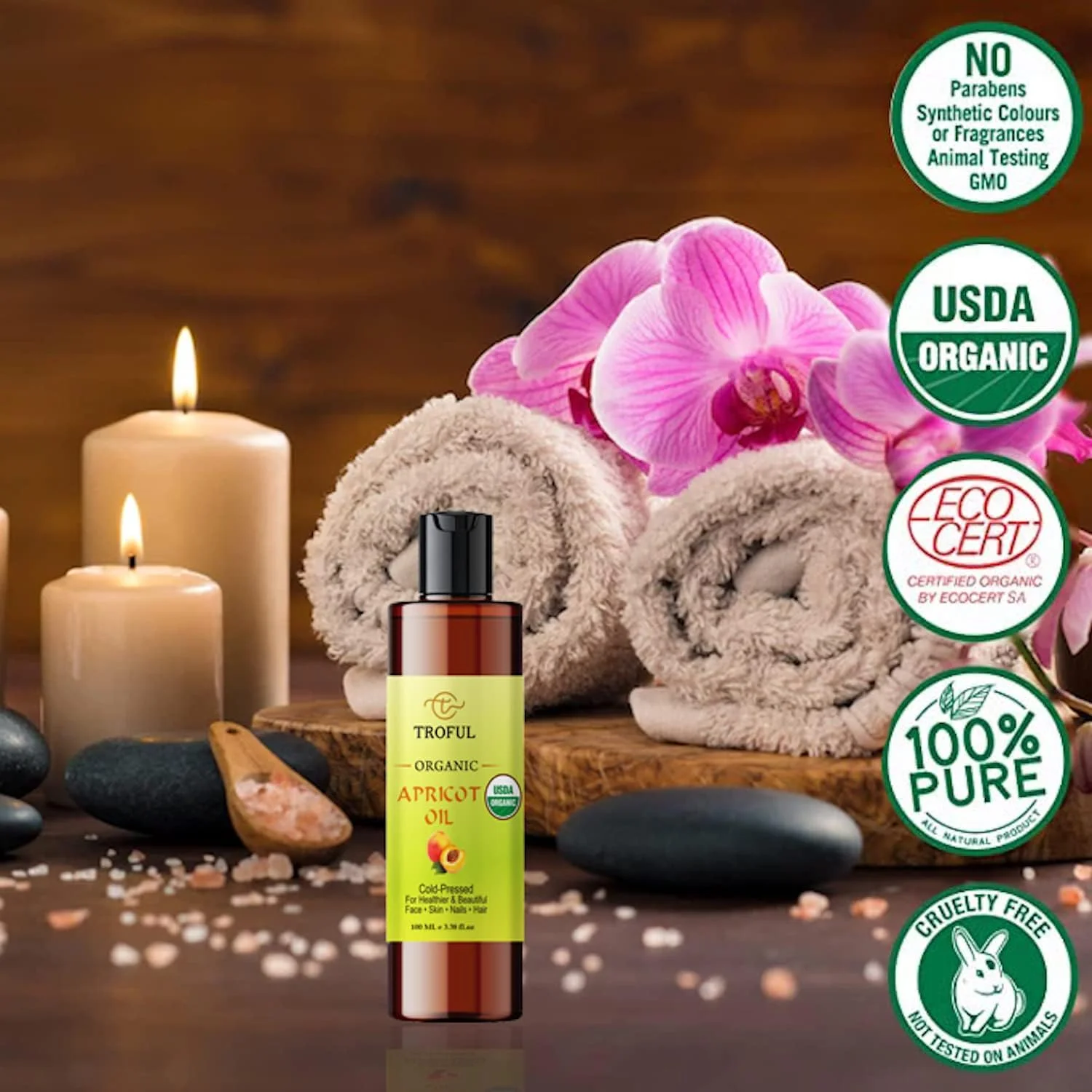 روغن زردآلوی ارگانیک تروفول برای پوست صورت و رشد مو - 100% خالص، طبیعی، پرس سرد، روغن هسته زردآلوی ارگانیک برای ماساژ بدن، ناخن و ضد پیری - 100 میلی لیتر روغن زردآلوی ارگانیک تروفول برای پوست صورت و رشد مو - 100% خالص، طبیعی، پرس سرد، روغن هسته زردآلوی ارگانیک برای ماساژ بدن، ناخن و ضد پیری - 100 میلی لیتر