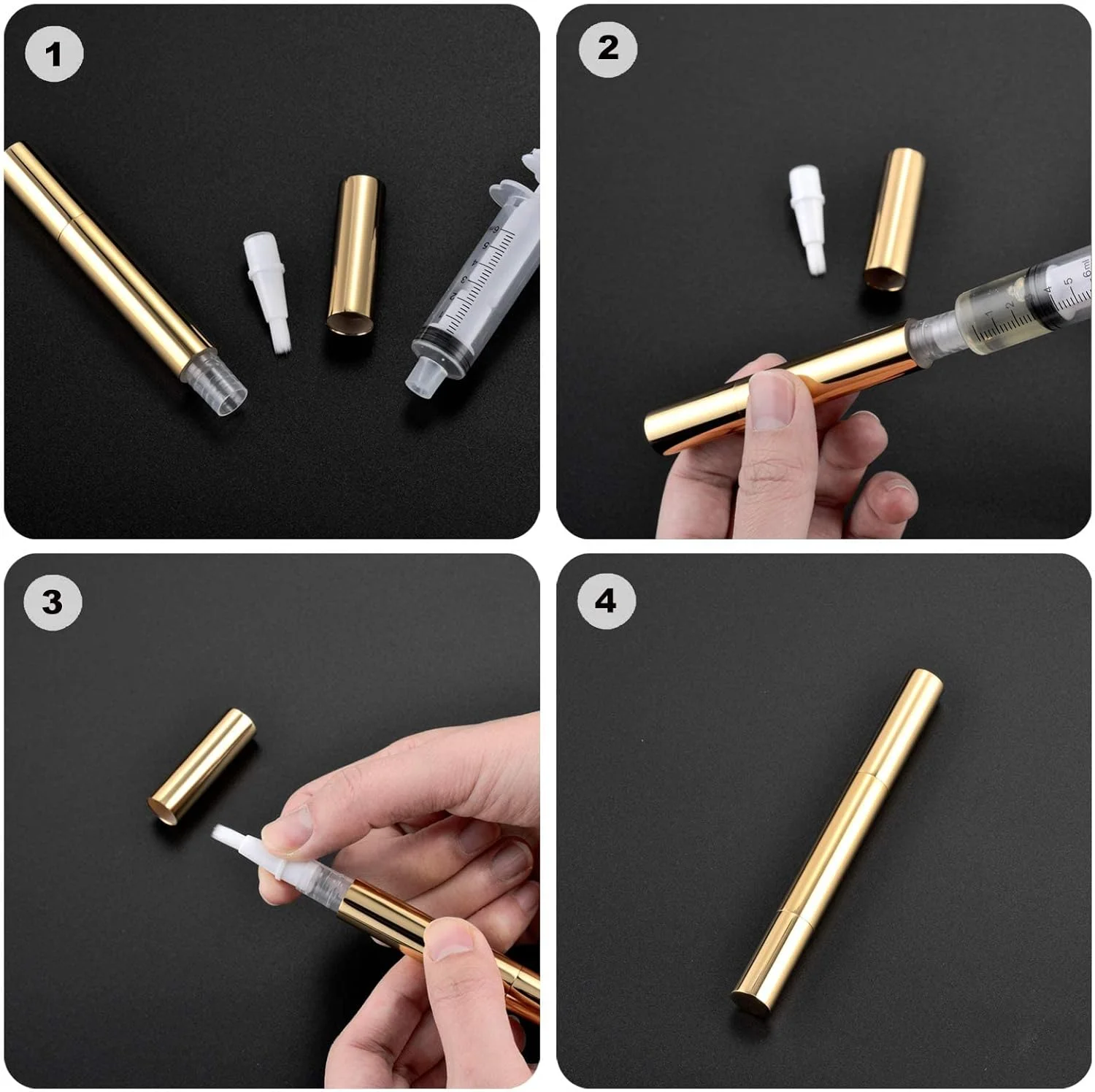 قلم روغن ناخن خالی 3 میلی لیتری SYOSI با برس، 6 عدد قلم پیچشی برای سفید کردن دندان، ظرف براق کننده لب ژلی قابل شارژ، ظرف قابل حمل رشد مژه (طلایی) قلم روغن ناخن خالی 3 میلی لیتری SYOSI با برس، 6 عدد قلم پیچشی برای سفید کردن دندان، ظرف براق کننده لب ژلی قابل شارژ، ظرف قابل حمل رشد مژه (طلایی)