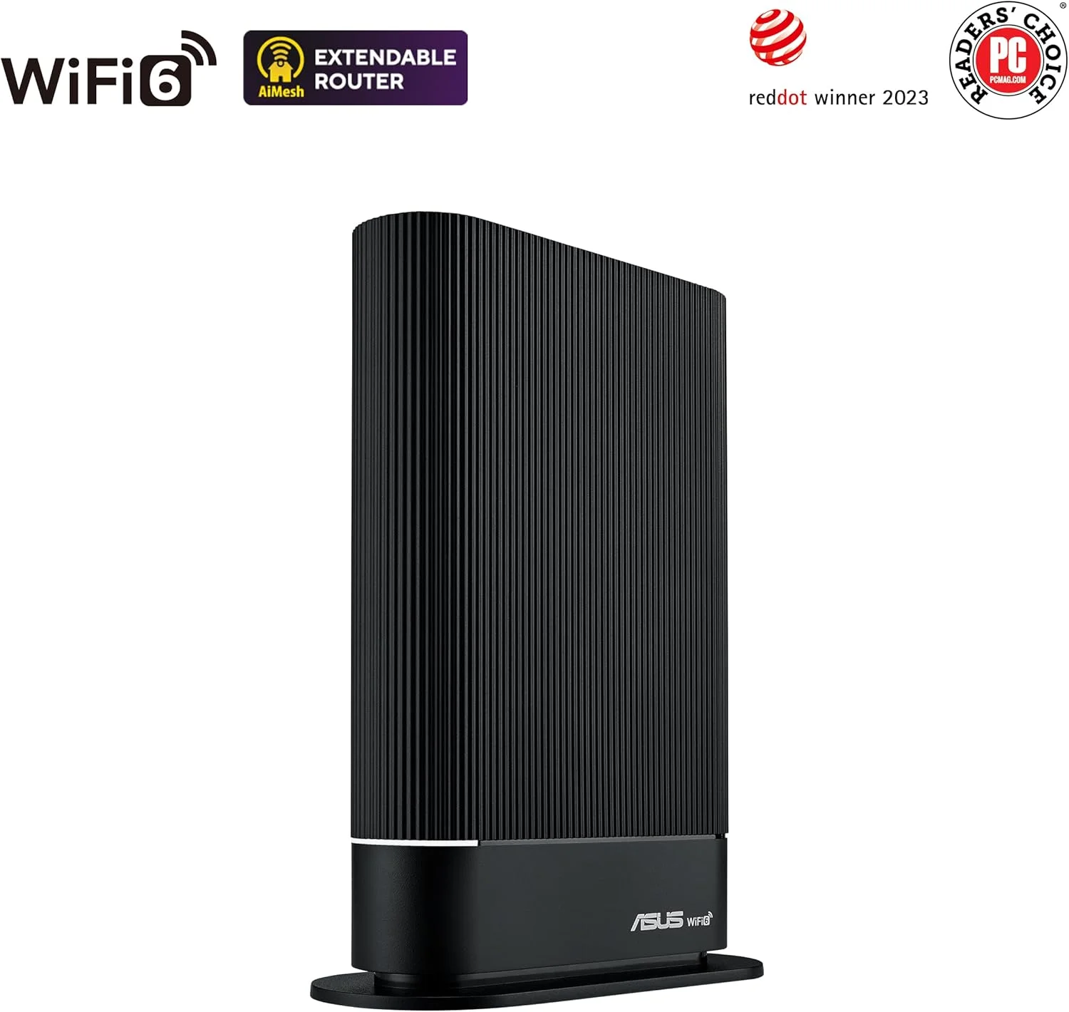 روتر ASUS RT-AX59U (AX4200) دو بانده WiFi 6 قابل توسعه، امنیت شبکه رایگان، کنترل والدین پیشرفته، VPN داخلی، سازگار با AiMesh، خانه هوشمند، SMB، قابلیت نصب روی دیوار، جایگزین روتر 4G 5G