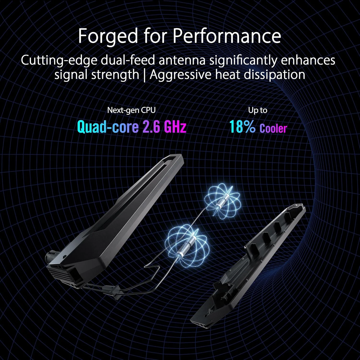 روتر گیمینگ ASUS ROG Rapture GT-BE98 چهار بانده WiFi 7 با قابلیت توسعه AiMesh، 25 گیگابیت بر ثانیه، 320 مگاهرتز، 4K-QAM، دو پورت 10G، چهار پورت 2.5G، VPN، اتصال موبایل 4G LTE/5G - مشکی