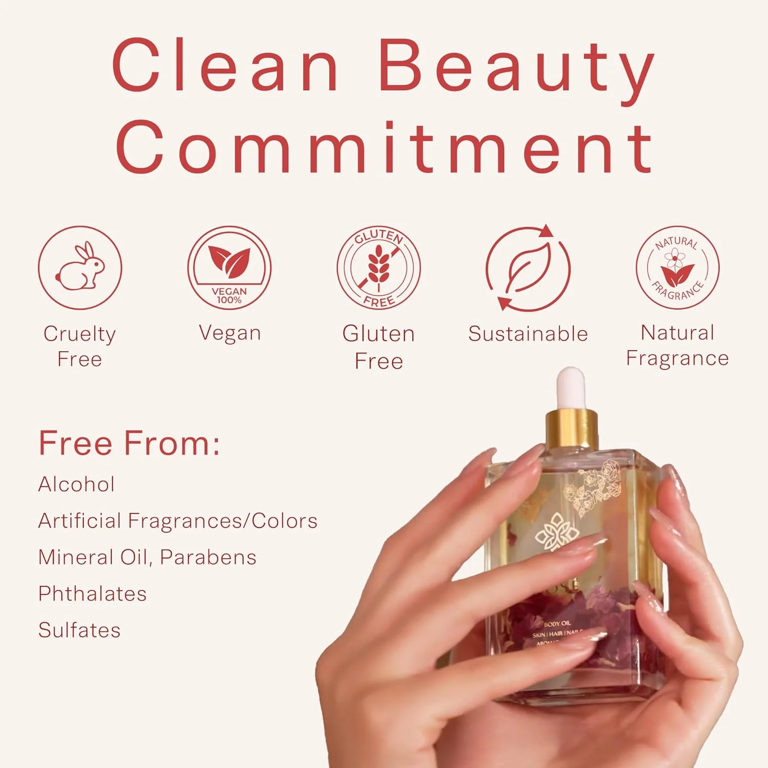 روغن گل رز SAFA - روغن ارگانیک برای صورت، بدن، مو، ناخن و رایحه درمانی | روغن ضروری گل رز بلغاری و گلبرگ های شناور ارگانیک گل رز | مرطوب کننده برای زنان و مردان - 4 Fl Oz