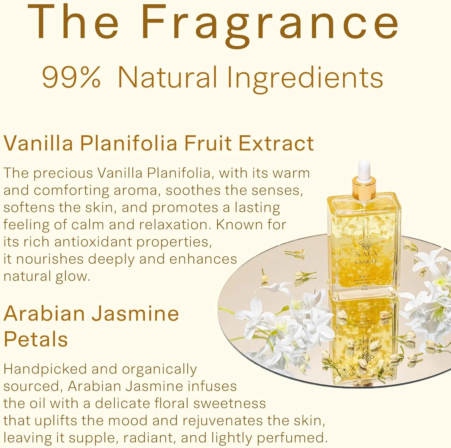 روغن وانیلی SAFA - روغن ارگانیک برای صورت، بدن، مو، ناخن و رایحه درمانی | عصاره وانیل و گلبرگ های معطر یاس سامباک عربی شناور | مرطوب کننده برای آقایان و بانوان روغن وانیلی SAFA - روغن ارگانیک برای صورت، بدن، مو، ناخن و رایحه درمانی | عصاره وانیل و گلبرگ های معطر یاس سامباک عربی شناور | مرطوب کننده برای آقایان و بانوان