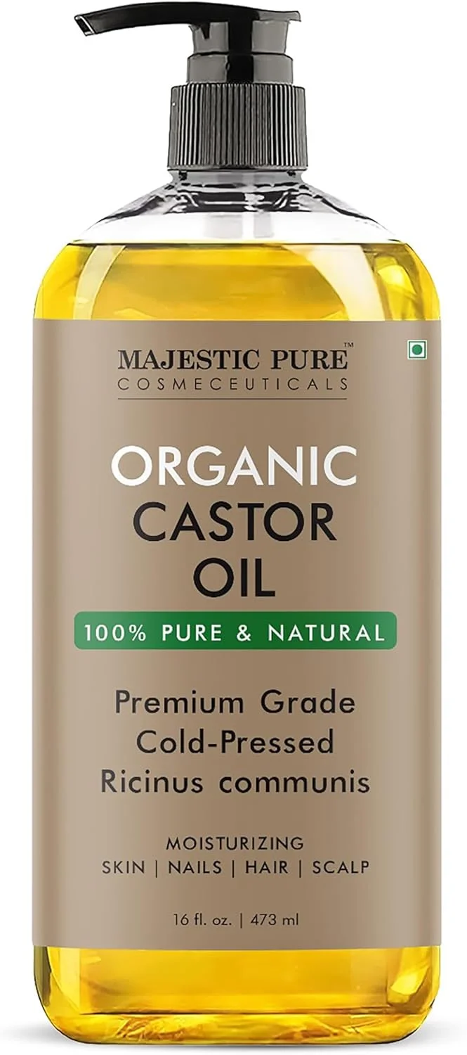 روغن کرچک ارگانیک مجستیک پیور | بطری بزرگ ۴۷۳ میلی لیتری | پرس سرد | ۱۰۰% خالص و بدون هگزان | محرک رشد مو، مژه، ابرو، ناخن | مرطوب کننده و مغذی | بدن، مو