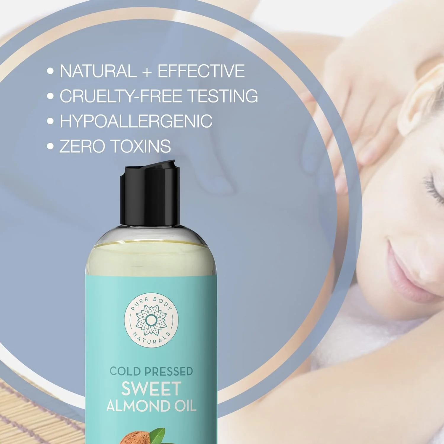 روغن بادام شیرین خالص نچرالز برای مو و پوست، 100% خالص و پرس سرد، بدون هگزان، مرطوب کننده پوست، ناخن ها، ماساژ درمانی، روغن حامل - 473 میلی لیتر (برچسب متفاوت است)