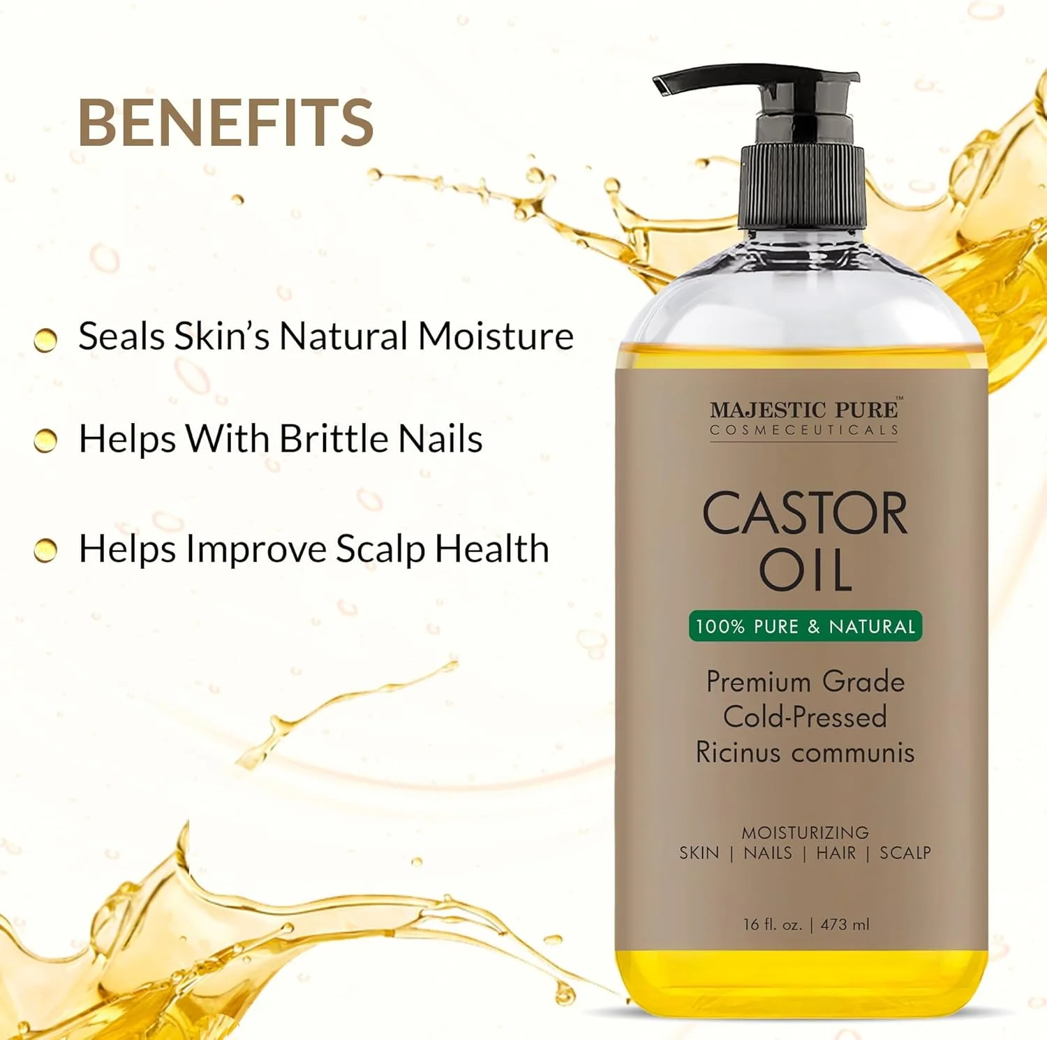 روغن کرچک ارگانیک مجستیک پیور | بطری بزرگ ۴۷۳ میلی لیتری | پرس سرد | ۱۰۰% خالص و بدون هگزان | محرک رشد مو، مژه، ابرو، ناخن | مرطوب کننده و مغذی | بدن، مو روغن کرچک ارگانیک مجستیک پیور | بطری بزرگ ۴۷۳ میلی لیتری | پرس سرد | ۱۰۰% خالص و بدون هگزان | محرک رشد مو، مژه، ابرو، ناخن | مرطوب کننده و مغذی | بدن، مو