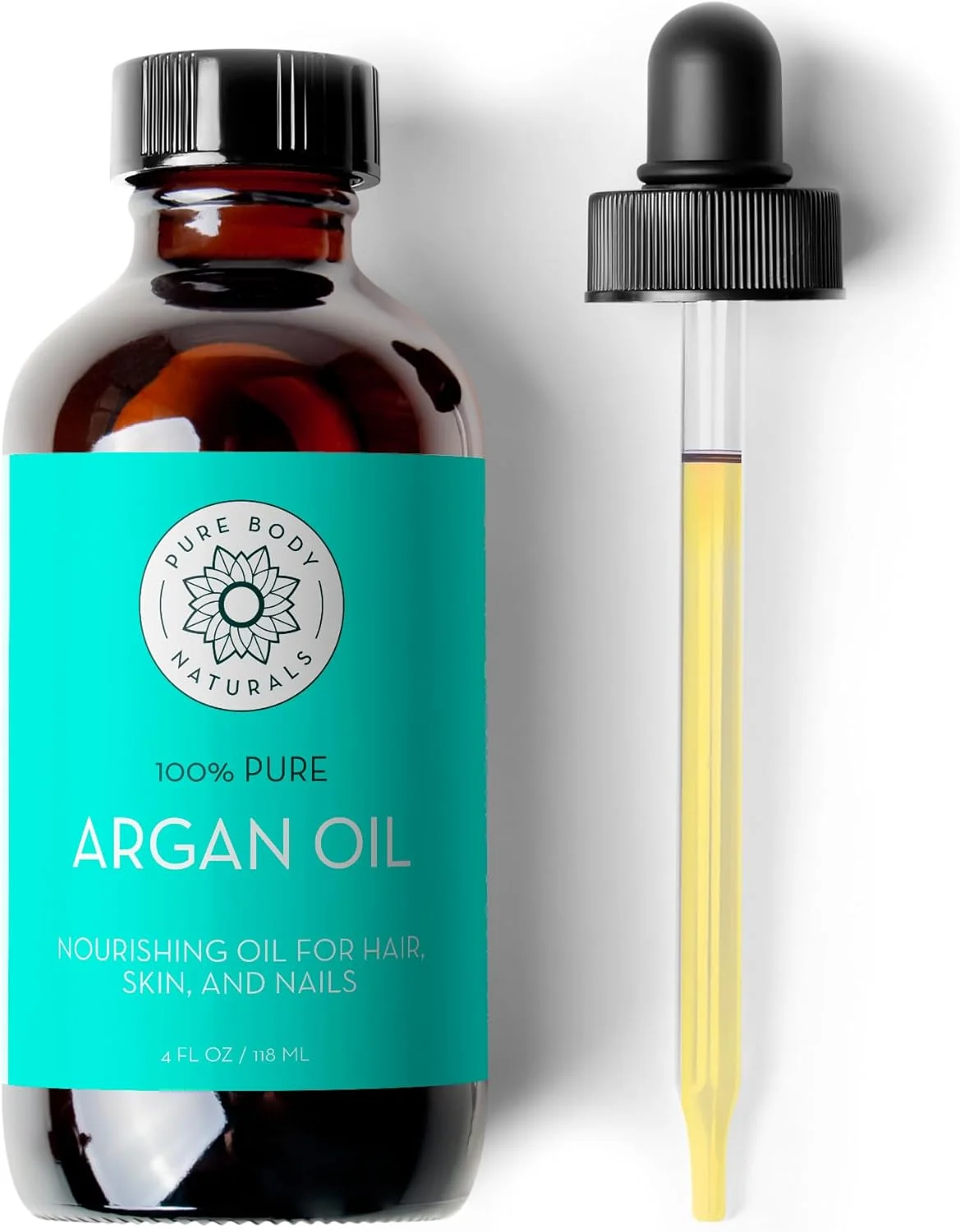 روغن آرگان ارگانیک Pure Body Naturals برای پوست، صورت، مو و ناخن، 118 میلی لیتر