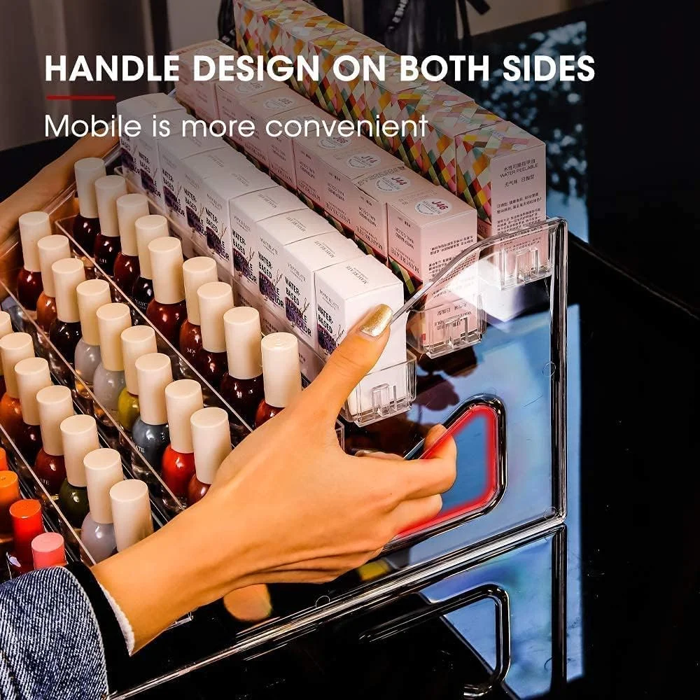 استند لاک ناخن Azonee با ظرفیت 84 بطری، قفسه نمایشگر اکریلیک 7 طبقه، استند عینک آفتابی، استند عینک طبی، استند روغن های اساسی، استند لوازم آرایش، بدون نیاز به ابزار برای نصب (شفاف)