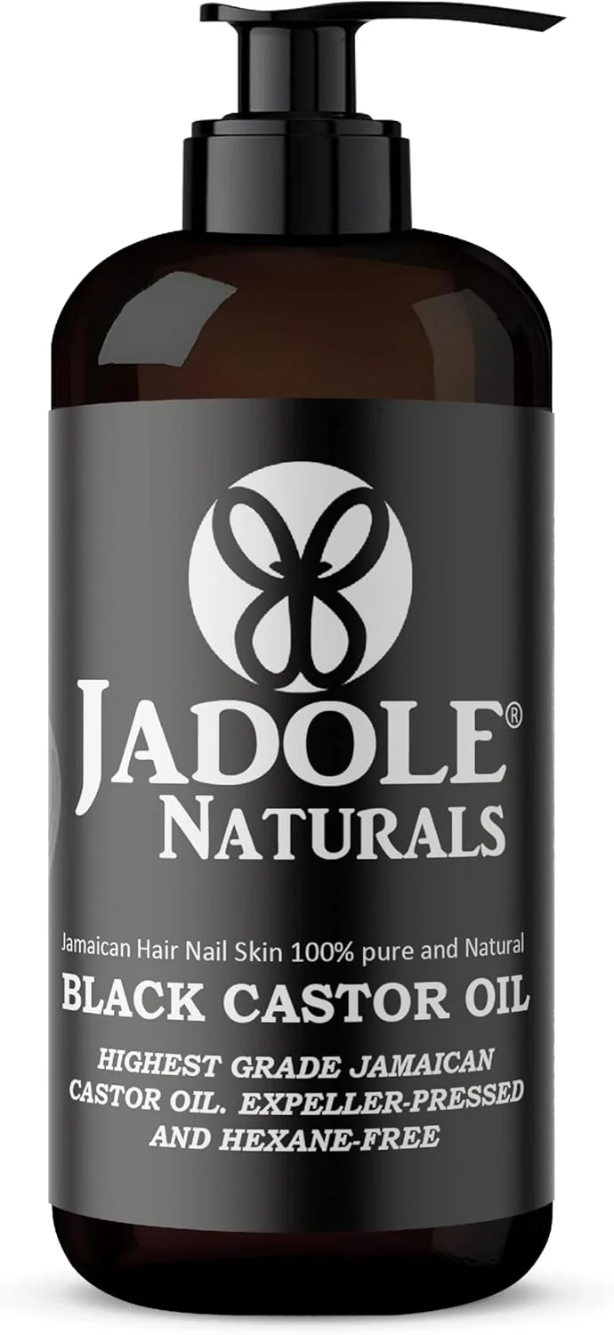روغن کرچک سیاه جامائیکایی Jadole Naturals - 240 میلی لیتر، 100% طبیعی، خالص و بدون هگزان | بهبود رنگ و کشسانی پوست، بهبود رشد مو، مژه و ابرو، سلامت پوست سر، مرطوب کننده، تغذیه پوست و ناخن