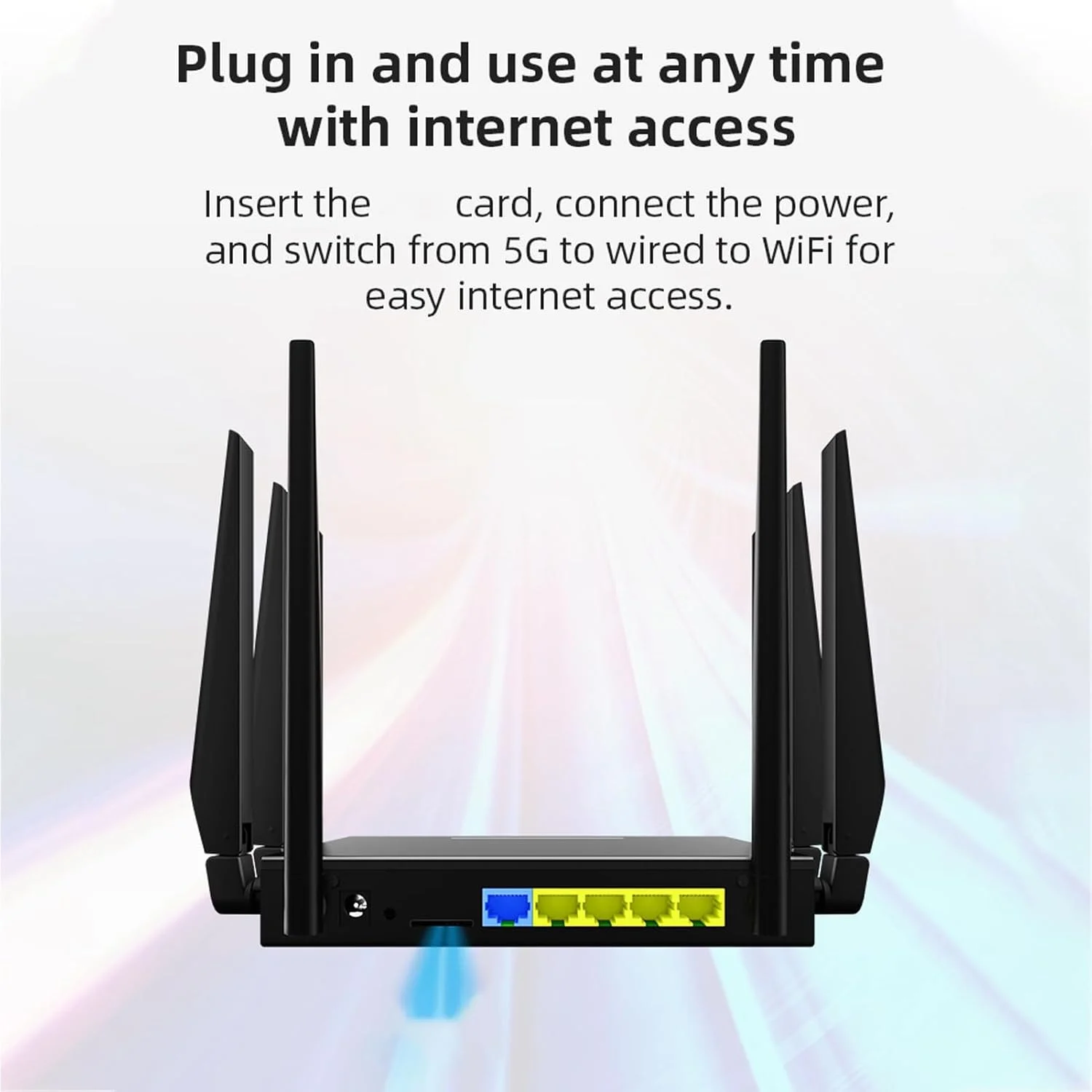 روتر وای فای 5G بیوینر با اسلات سیم کارت، مودم 5G بی سیم CPE 1000 مگابیت بر ثانیه، روتر وای فای شبکه WiFi6 - دو بانده 2.4G+5.8G، 8 آنتن، برای خاورمیانه آسیا