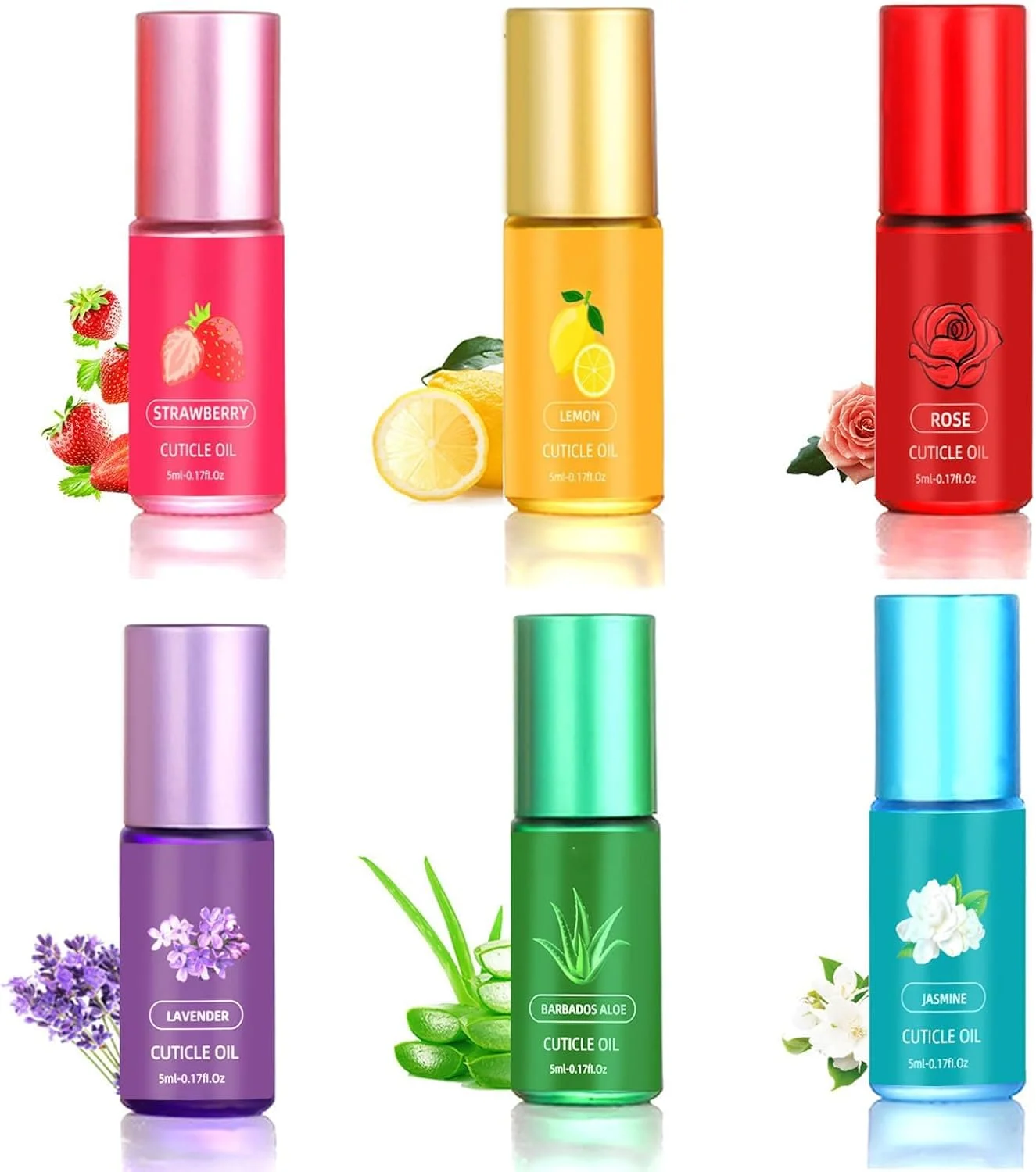 روغن کوتیکول برای مراقبت از ناخن، 6 عدد قلم روغن ناخن با مواد طبیعی، قلم احیا کننده، درمان مانیکور و پدیکور (مخلوط)
