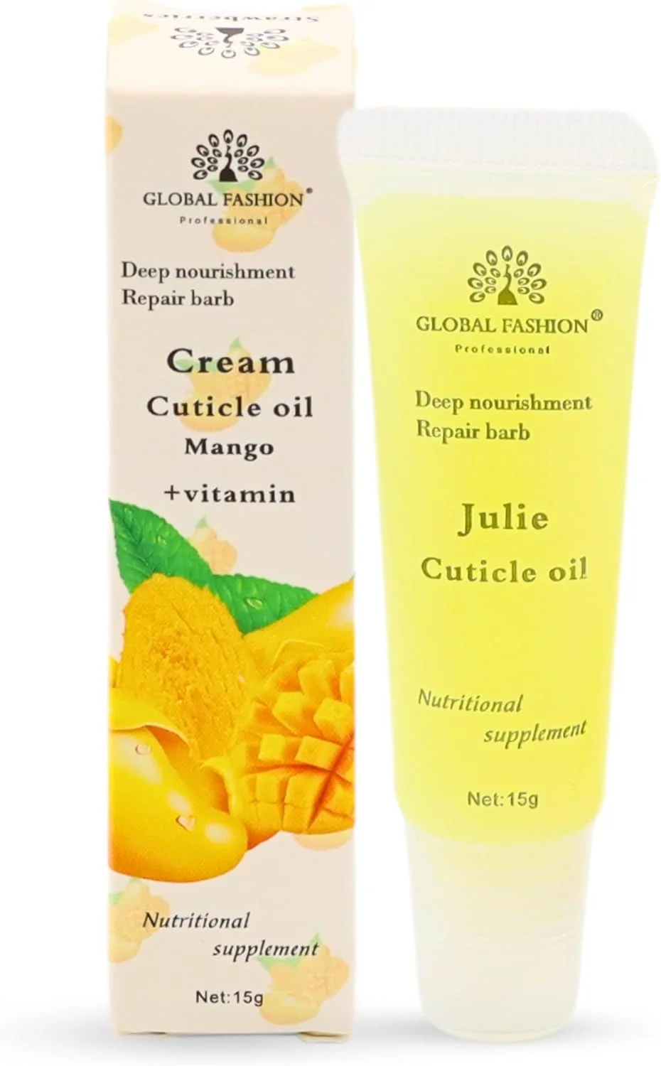 کرم کوتیکول حرفه ای گلوبال فشن - رایحه + ویتامین ها - مراقبت مغذی از ناخن و کوتیکول (انبه + ویتامین)