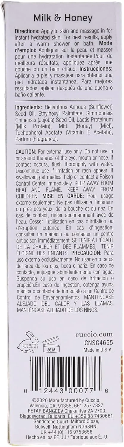 روغن بدن خشک آبرسان Cuccio Naturale - روغن بدن معطر احیا کننده - درمان مرطوب کننده ضروری برای ترمیم پوست خشک - فرمول فاقد پارابن با مواد کاملا طبیعی - شیر و عسل - 100 میلی لیتر روغن بدن خشک آبرسان Cuccio Naturale - روغن بدن معطر احیا کننده - درمان مرطوب کننده ضروری برای ترمیم پوست خشک - فرمول فاقد پارابن با مواد کاملا طبیعی - شیر و عسل - 100 میلی لیتر