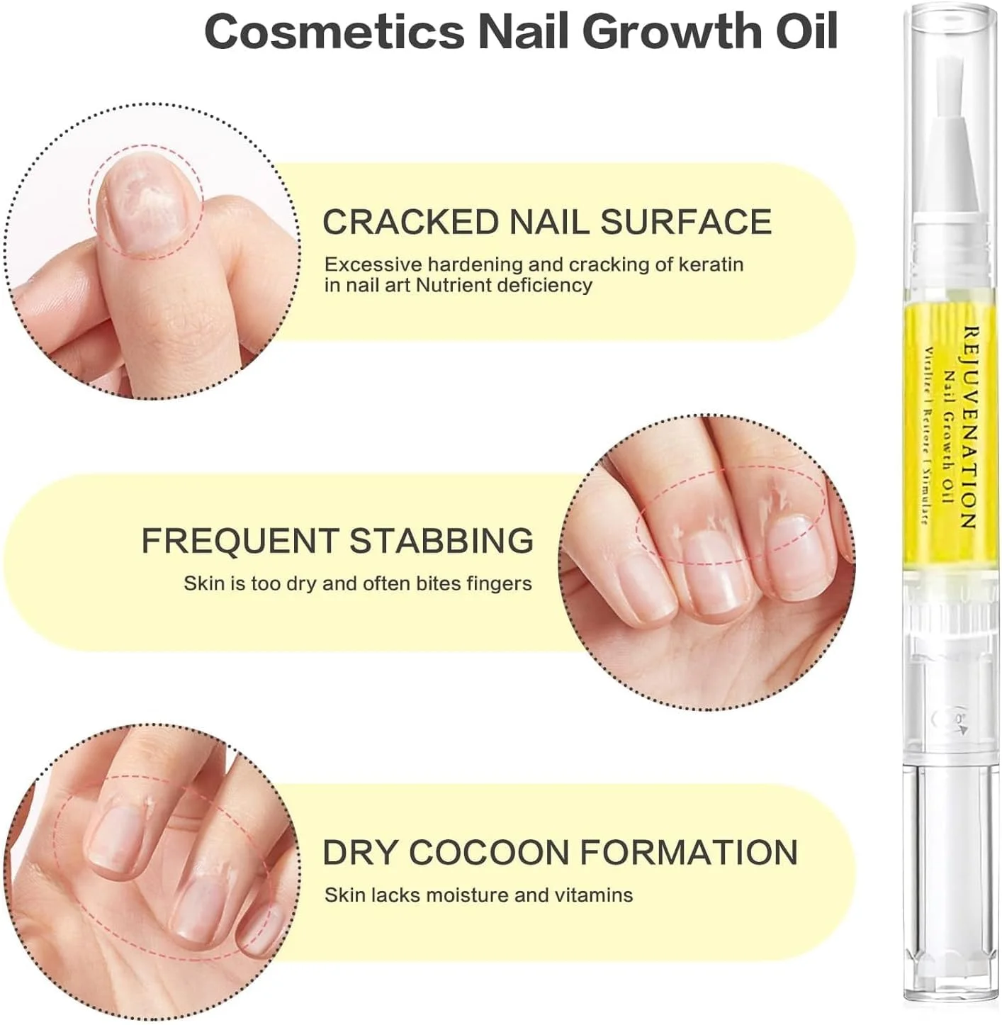 روغن تقویت کننده ناخن، قلم روغن رشد ناخن آرایشی، روغن کوتیکول برای ناخن، تقویت کننده ناخن برای مرطوب کردن، تقویت و روشن کردن مراقبت از ناخن