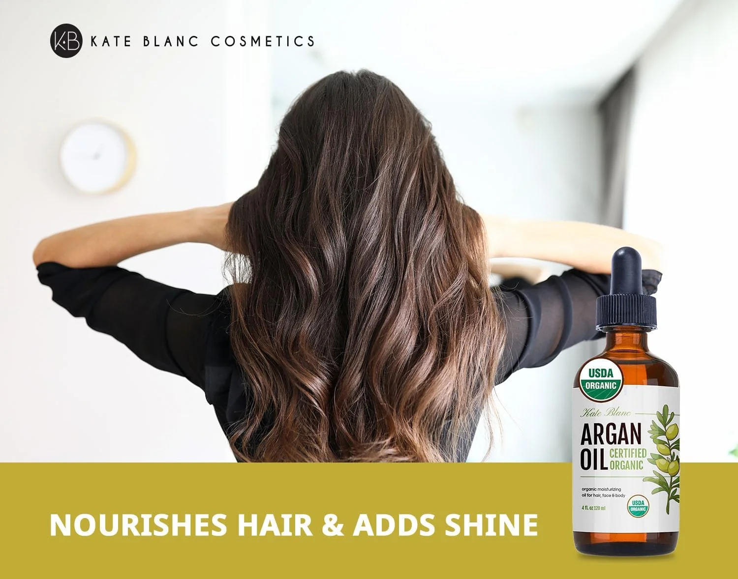 روغن آرگان مراکشی، دارای گواهی USDA ارگانیک، بکر، 100% خالص، پرس سرد شده توسط کیت بلانک. محرک رشد برای موهای خشک و آسیب دیده. مرطوب کننده پوست. محافظ ناخن. (روشن 118 میلی لیتر)