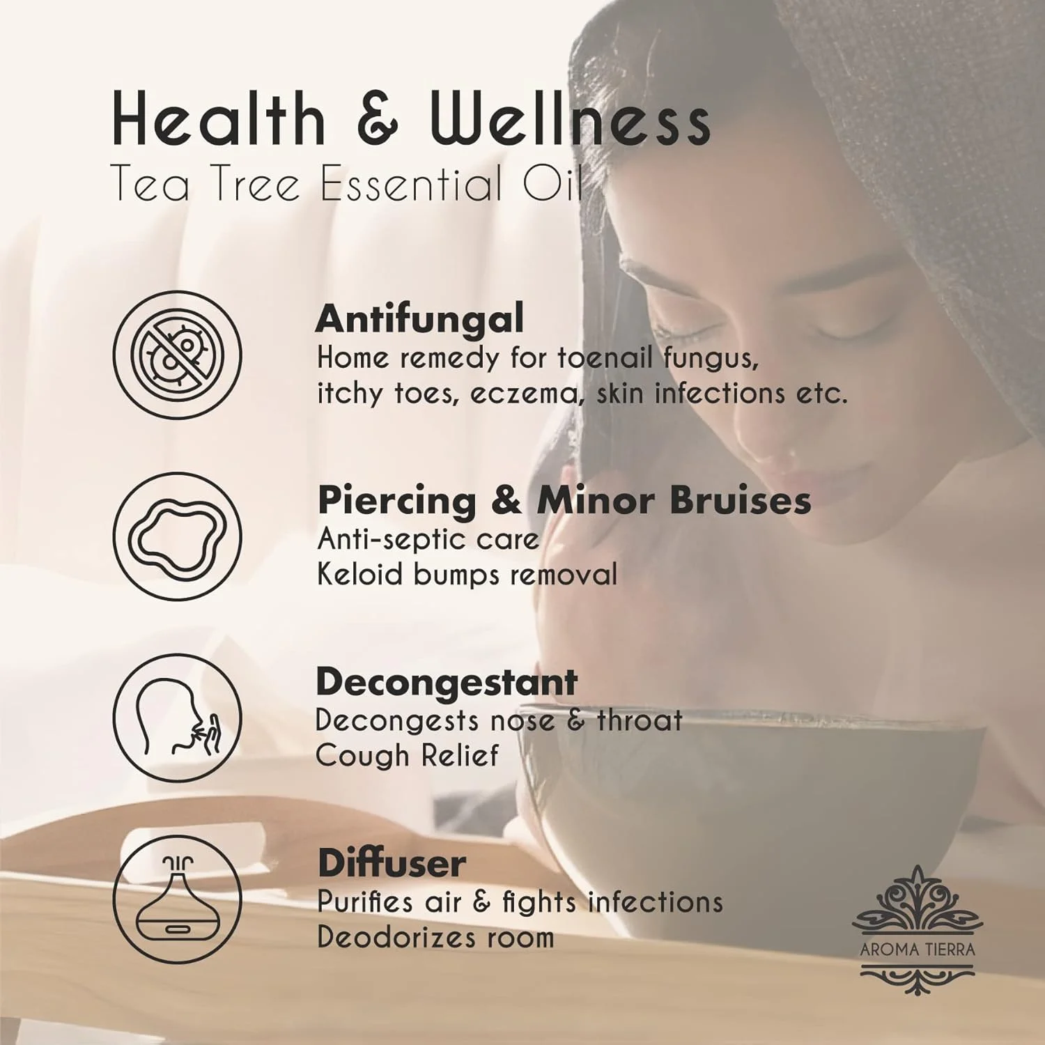 روغن درخت چای ارگانیک آروما تیرا - ملالوکا استرالیایی - 10 میلی لیتر - 100% خالص و طبیعی - برای پوست، صورت، ناخن، رشد مو، شوره سر، شپش - قارچ ناخن پا، برچسب - پخش کننده