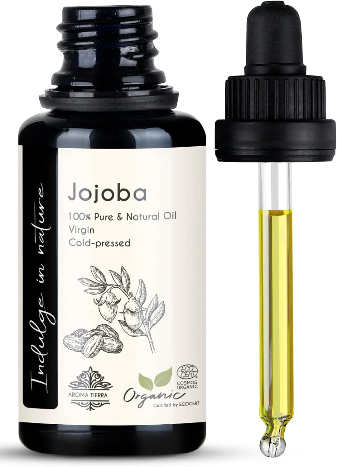 روغن جوجوبا ارگانیک آروما تیرا - 100% خالص، پرس سرد و تصفیه نشده - برای رشد مو، شوره سر، ریش، صورت، بدن، پوست خشک، ناخن - 30 میلی لیتر روغن جوجوبا ارگانیک آروما تیرا - 100% خالص، پرس سرد و تصفیه نشده - برای رشد مو، شوره سر، ریش، صورت، بدن، پوست خشک، ناخن - 30 میلی لیتر
