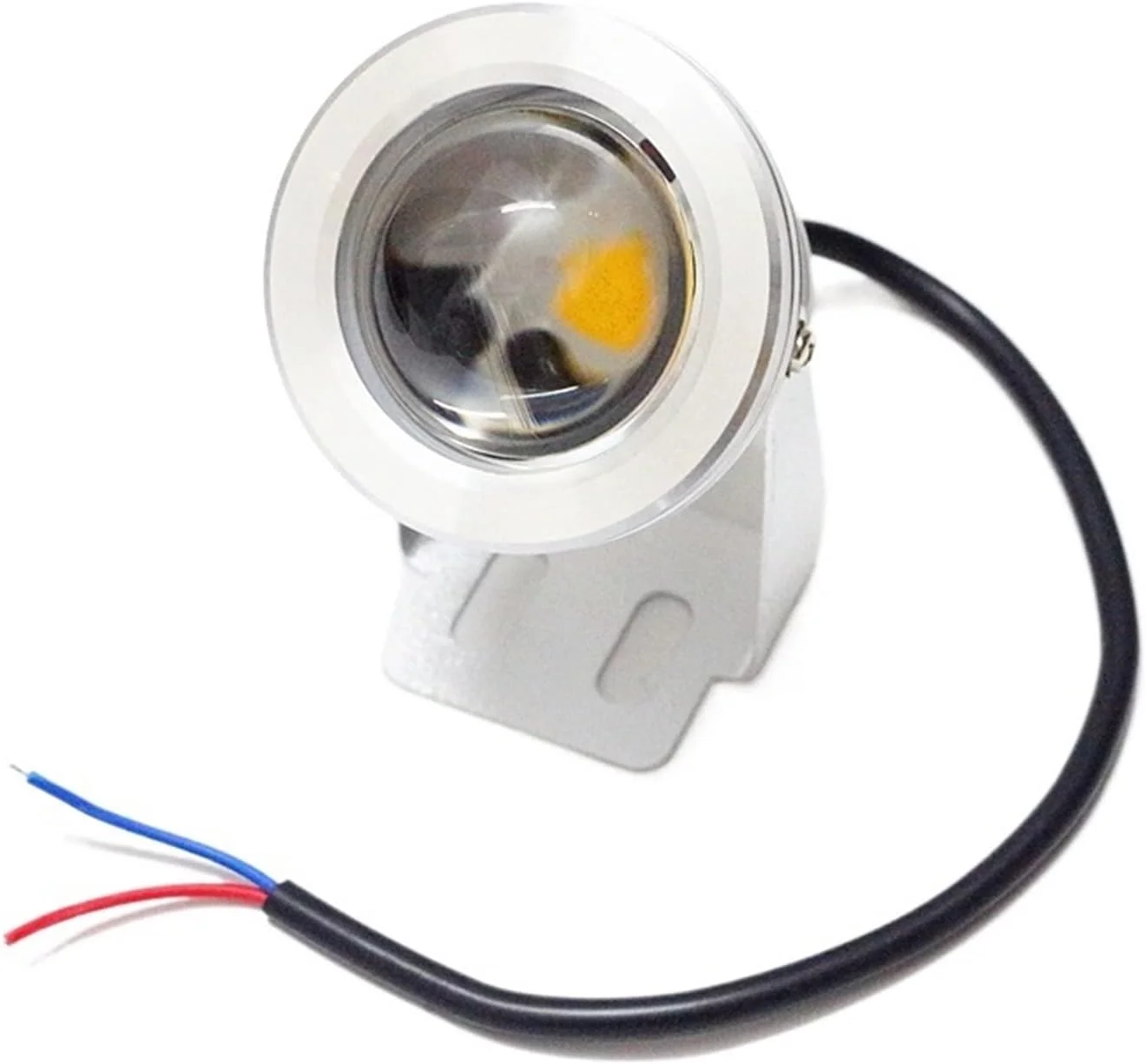 چراغ استخری LED ضد آب IP67، چراغ زیرآبی 10 وات RGB، ولتاژ AC/DC 12V، مناسب آکواریوم و استخر، به همراه ریموت کنترل 24 کلیدی RGB IR (برنجی)