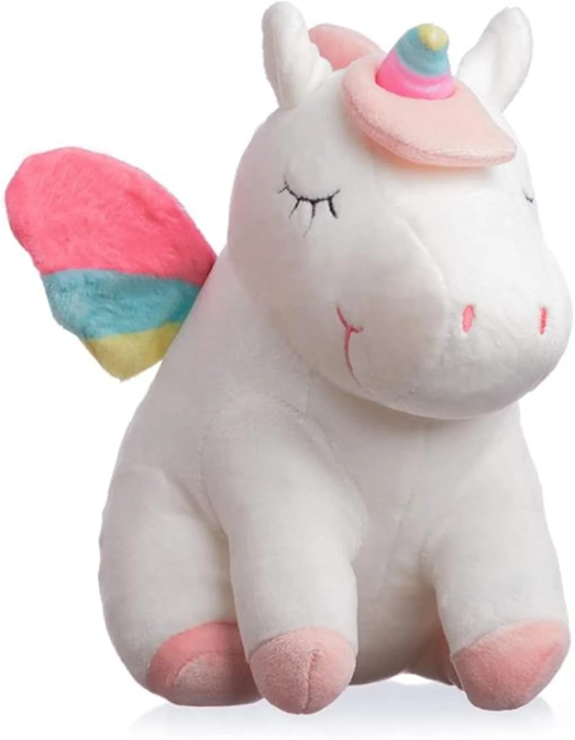 عروسک اسباب بازی پولیشی تکشاخ اِی اِم آنا، 25 سانتی متر، عروسک پولیشی نرم و رنگین کمانی زیبا، هدیه برای کودکان، نوزادان، جشن تولد، دکوراسیون منزل