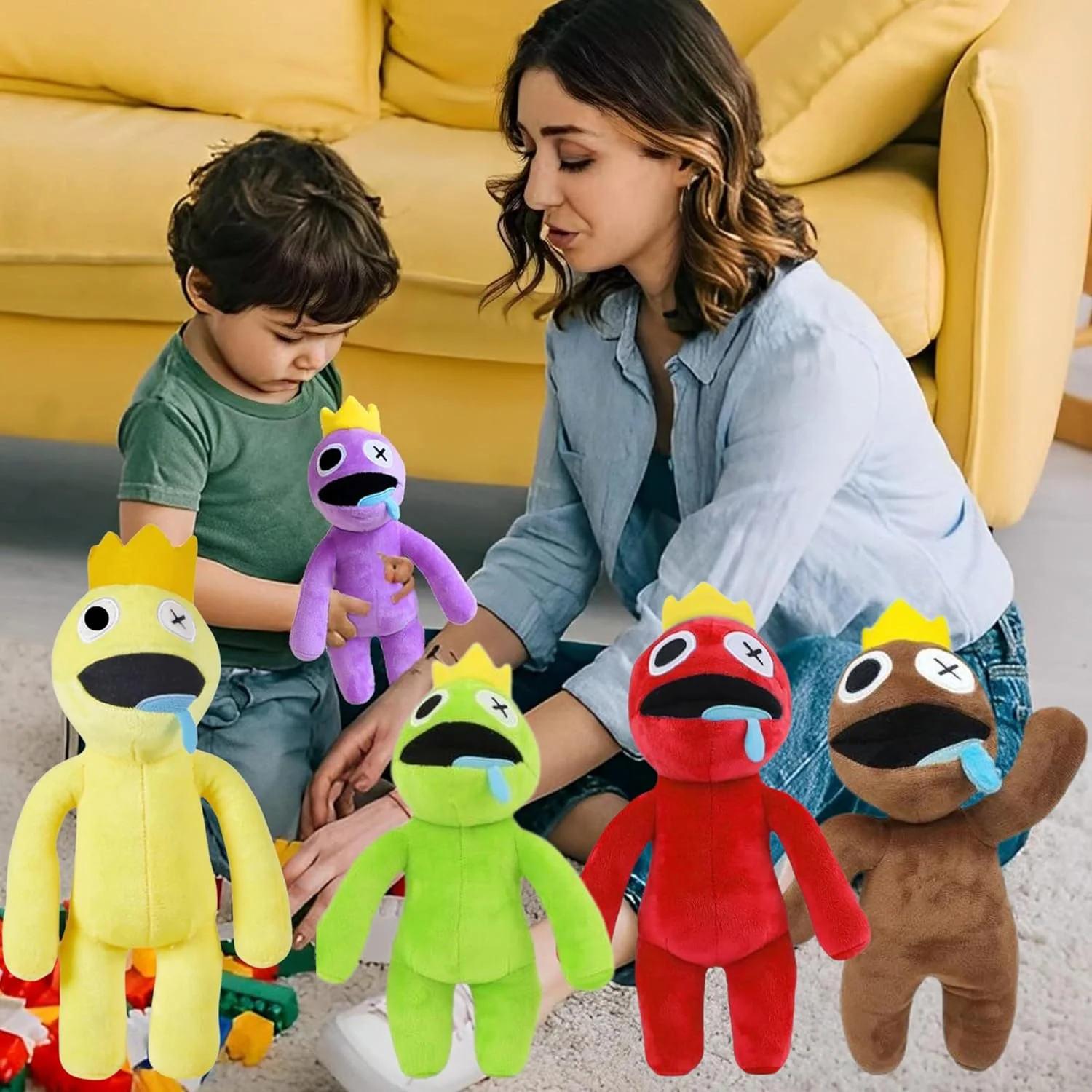 ست 5 عددی عروسک پولیشی رنگین کمانی، عروسک های نرم و ناز پر شده حیوانات رنگین کمانی 30 سانتی متری، بهترین هدیه برای پسران و دختران برای هالووین، روز شکرگزاری و دوستداران بازی (5 رنگ)