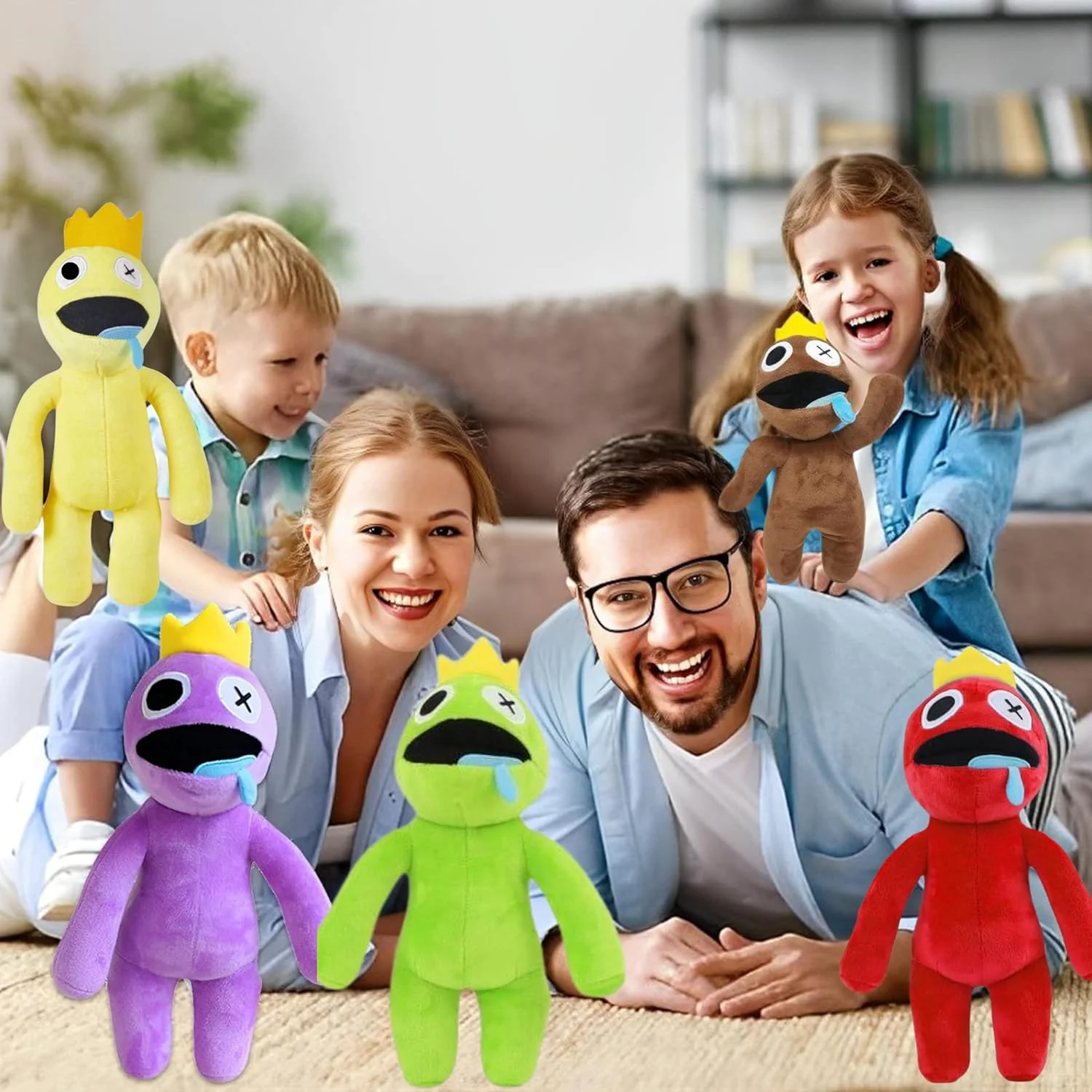 ست 5 عددی عروسک پولیشی رنگین کمانی، عروسک های نرم و ناز پر شده حیوانات رنگین کمانی 30 سانتی متری، بهترین هدیه برای پسران و دختران برای هالووین، روز شکرگزاری و دوستداران بازی (5 رنگ)